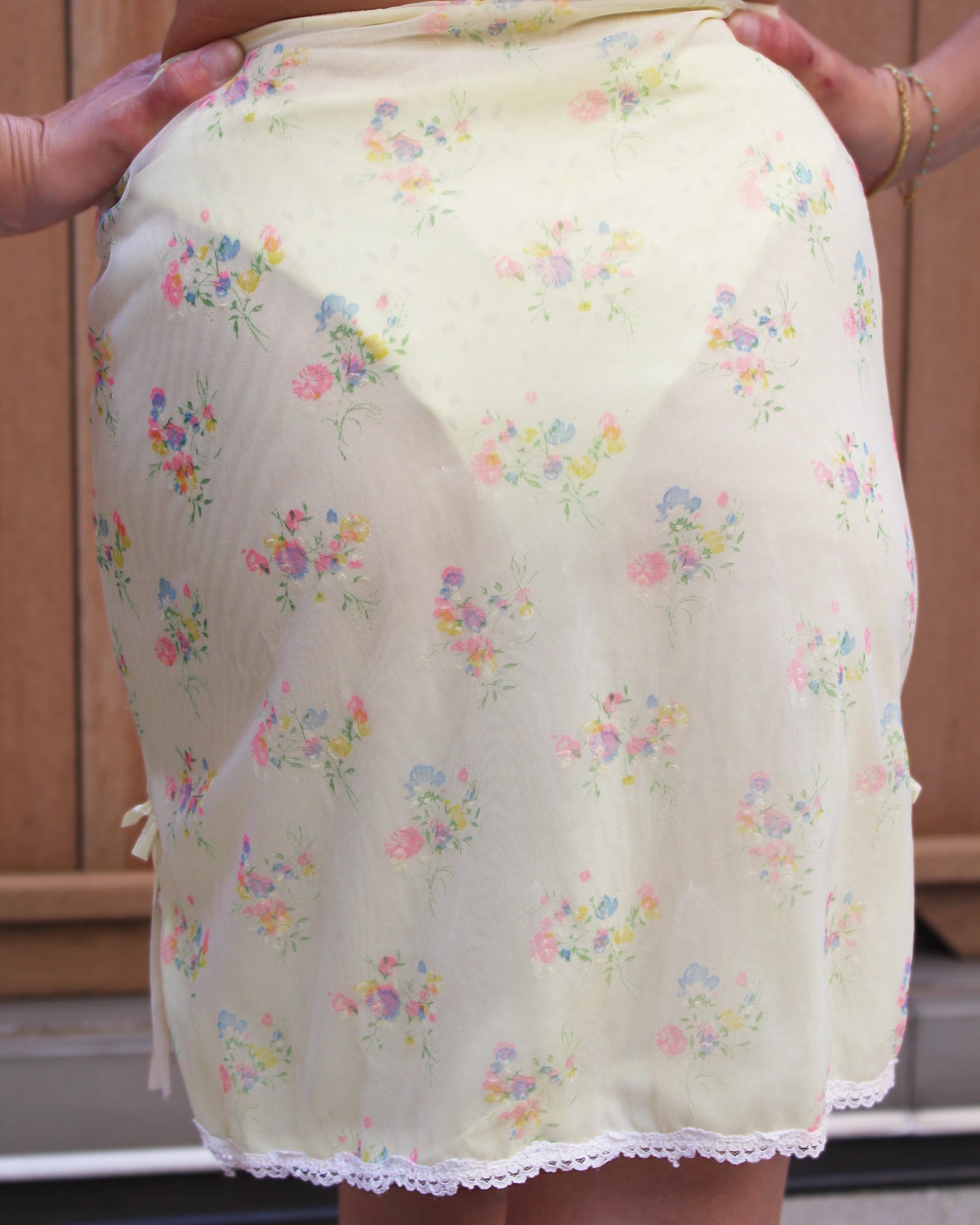 Vintage Romantic Floral Slip Skirt