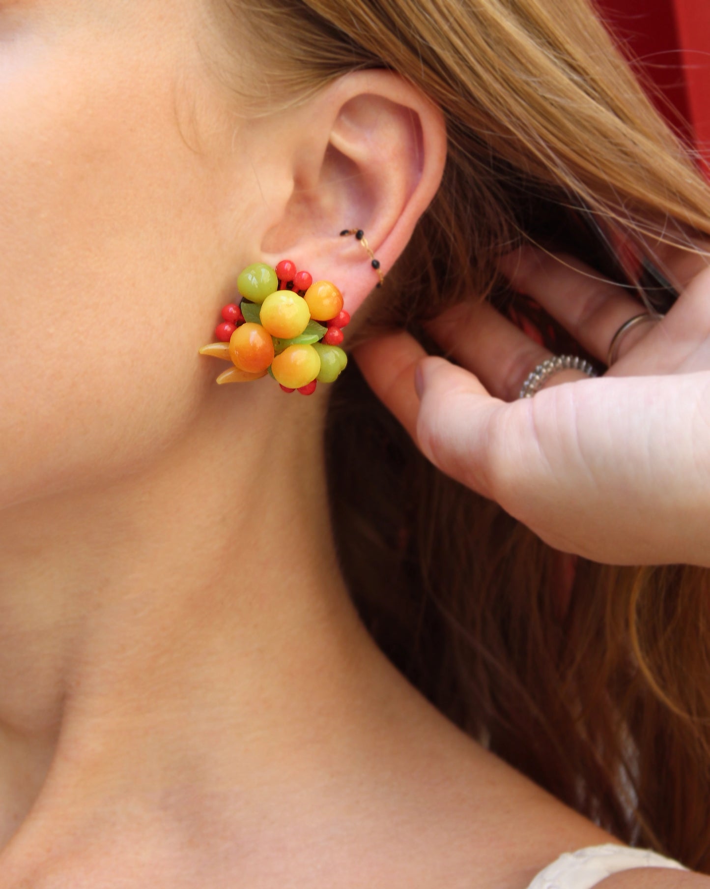 Vintage 1960s Fruit Earrings
