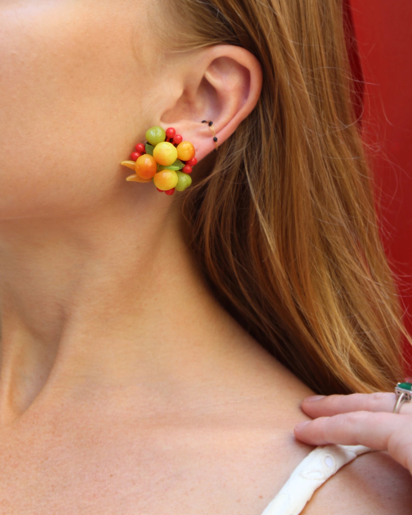 Vintage 1960s Fruit Earrings