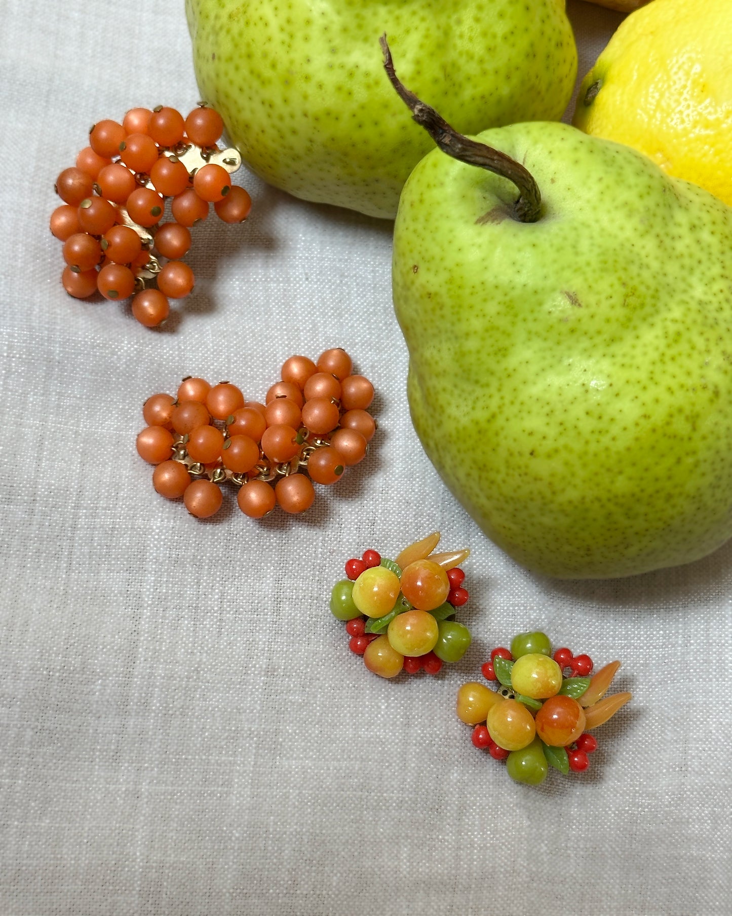 Vintage 1960s Fruit Earrings