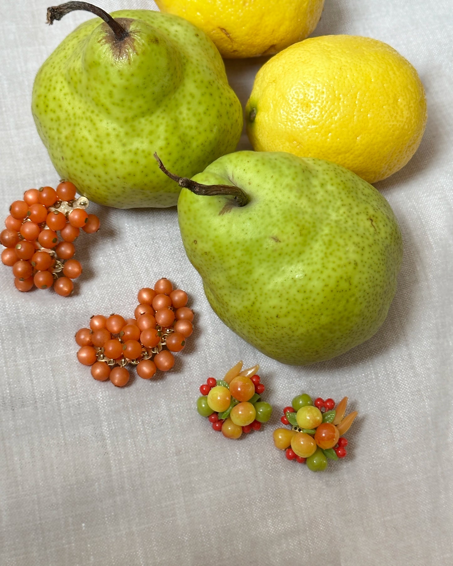 Vintage 1960s Fruit Earrings