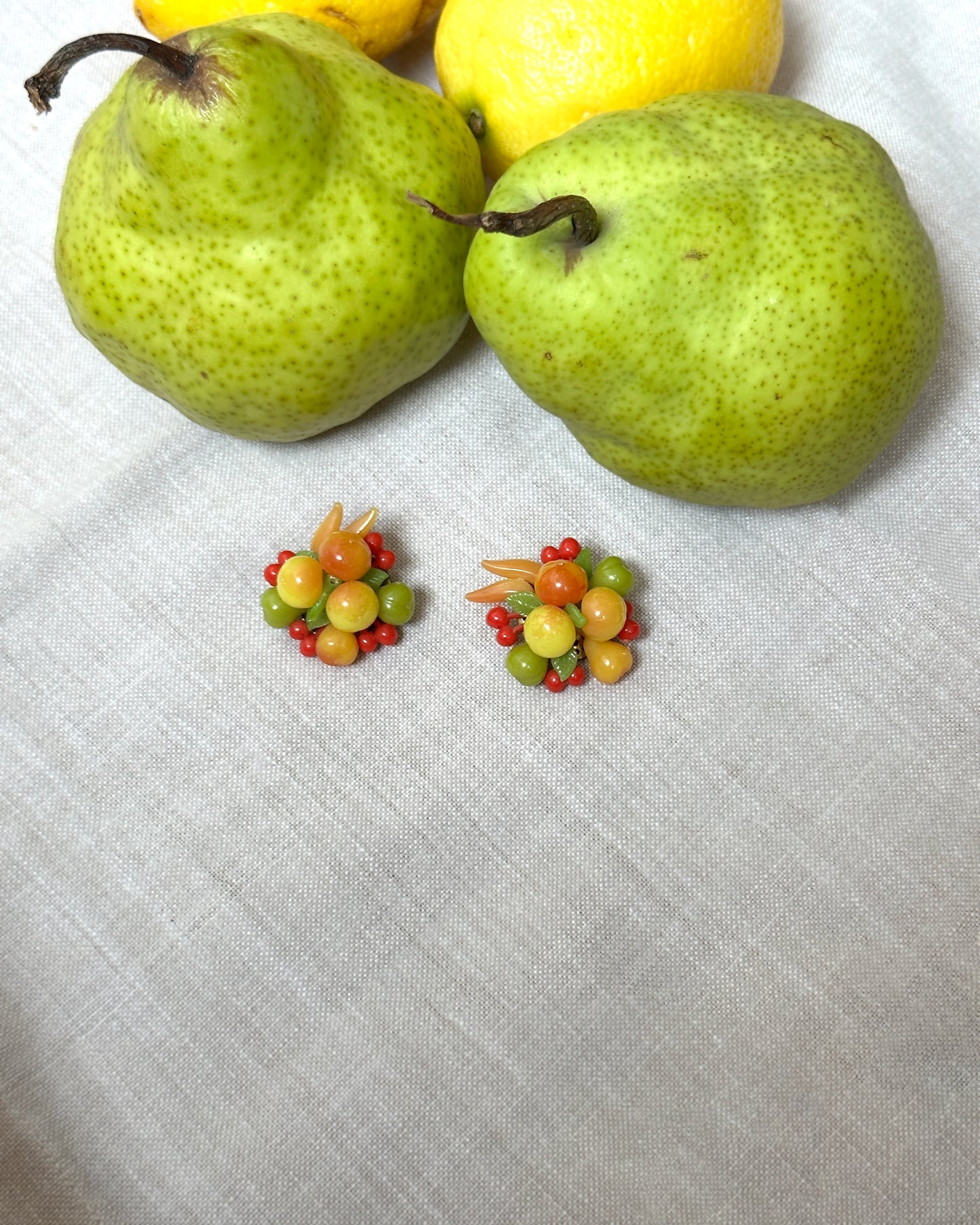 Vintage 1960s Fruit Earrings