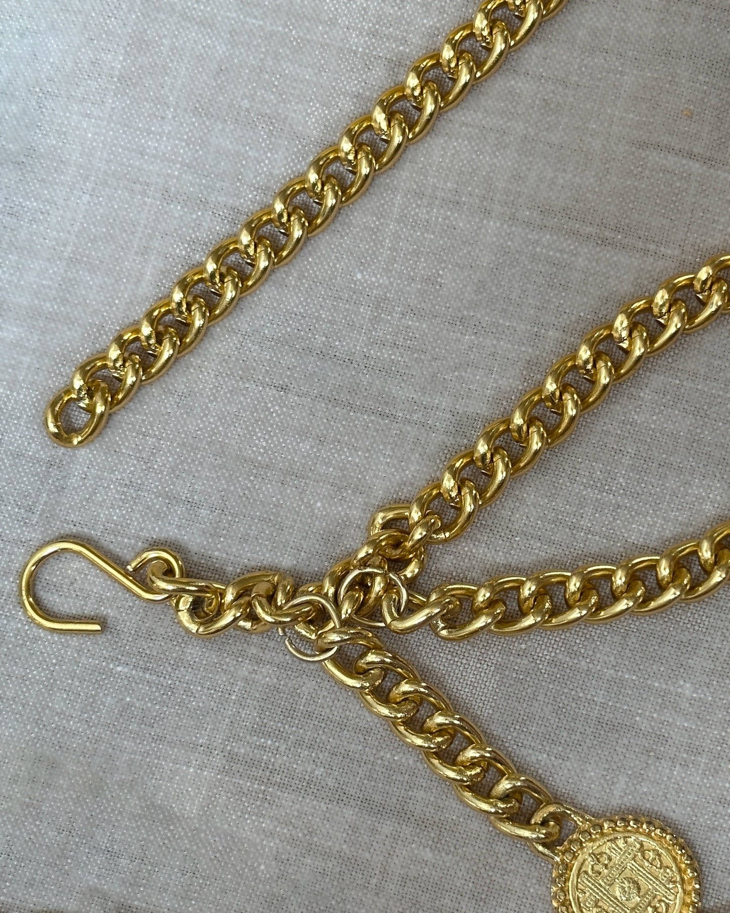 Vintage Gold Medallion Chain Belt