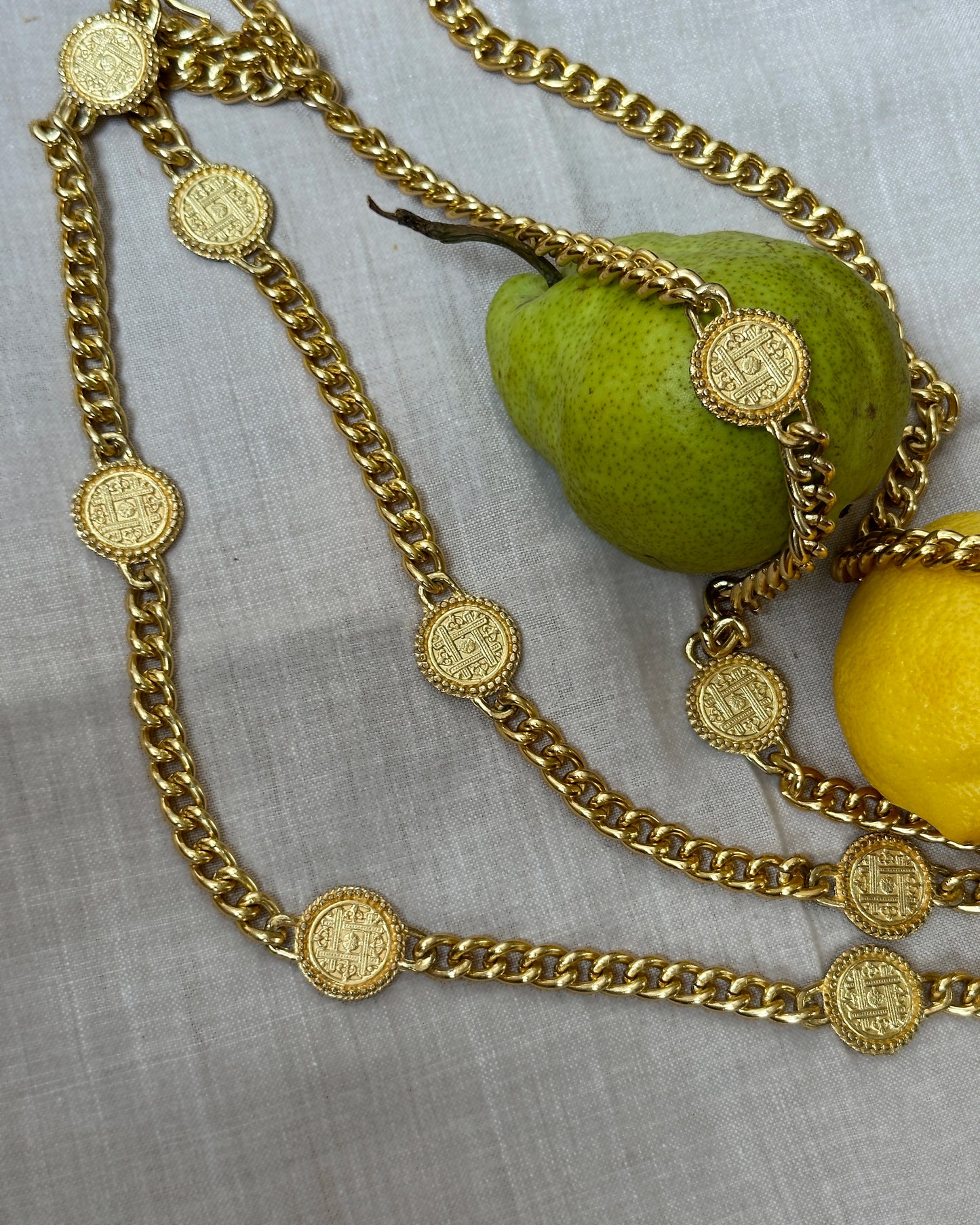 Vintage Gold Medallion Chain Belt