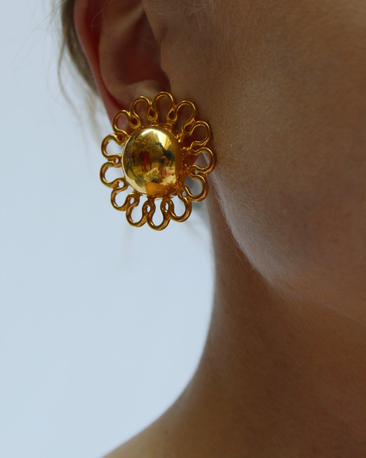 Vintage Gold Sun Earrings