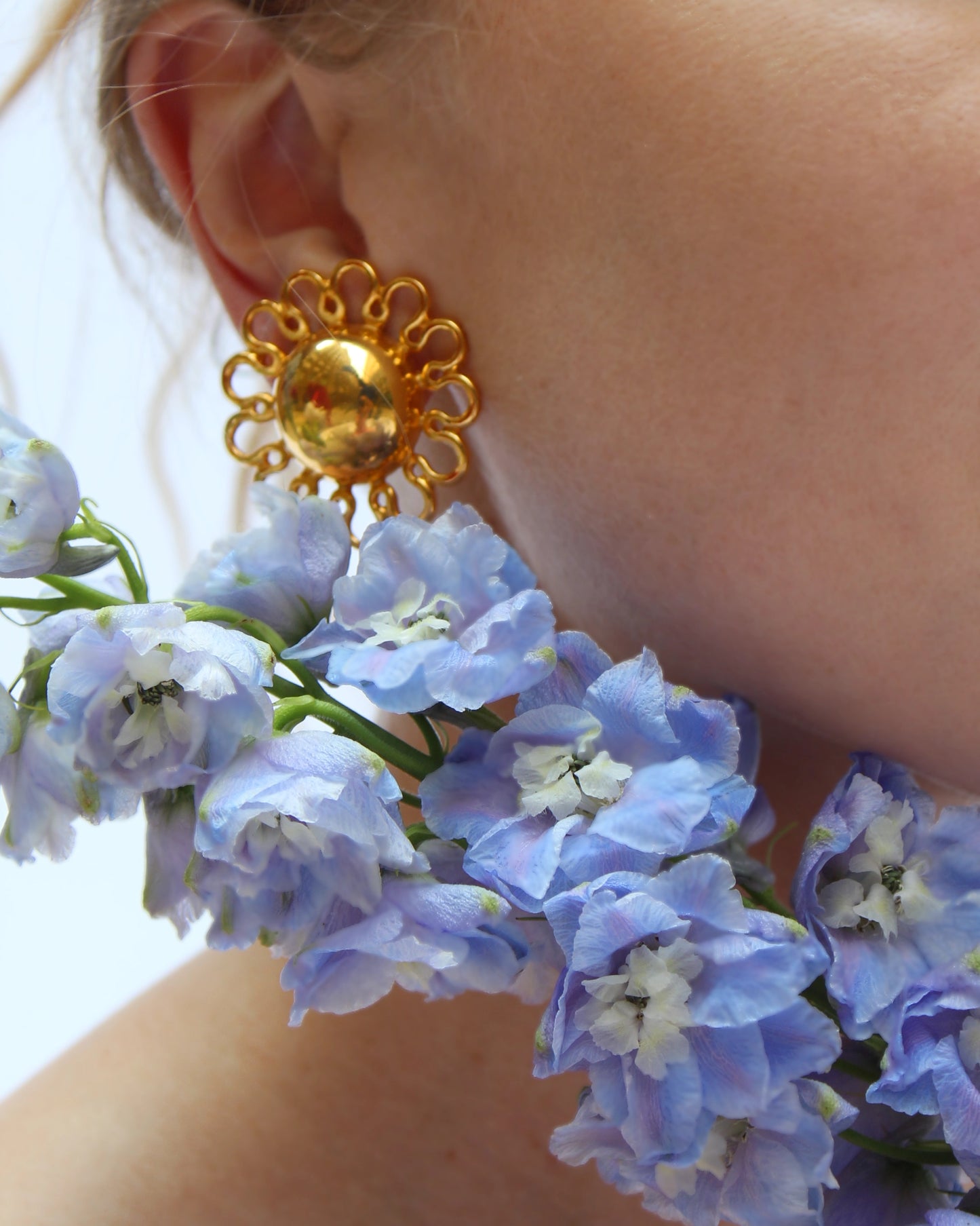 Vintage Gold Sun Earrings