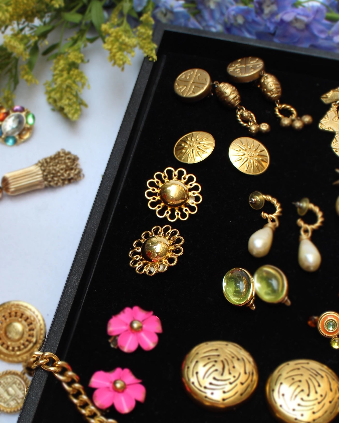 Vintage Gold Sun Earrings