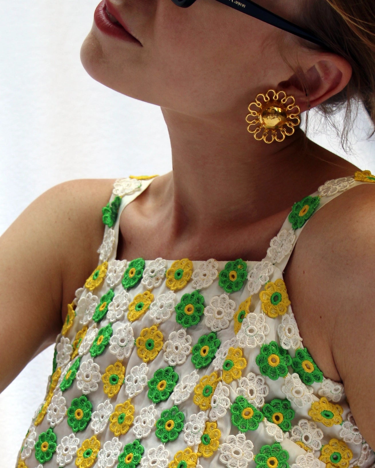 Vintage Gold Sun Earrings