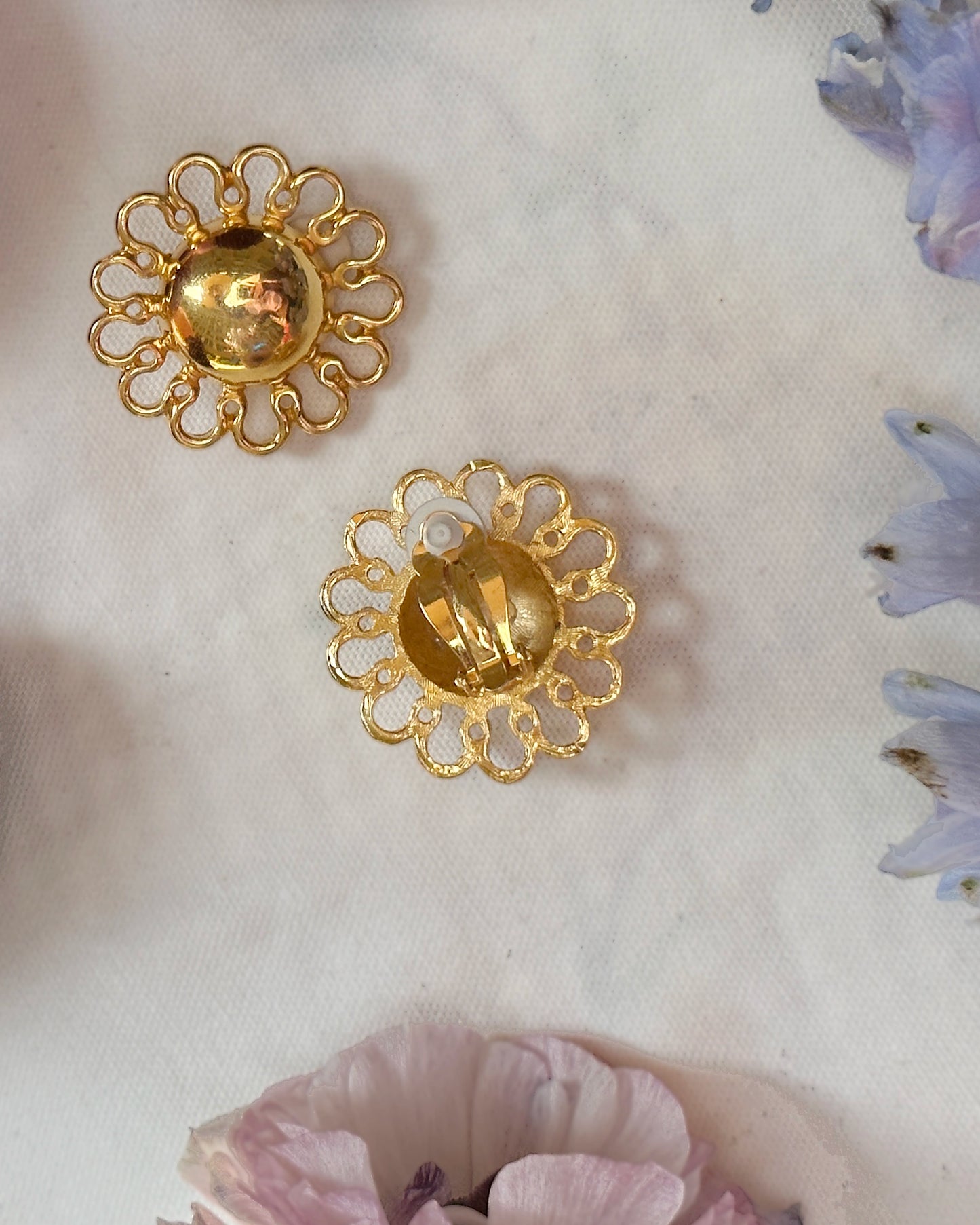 Vintage Gold Sun Earrings
