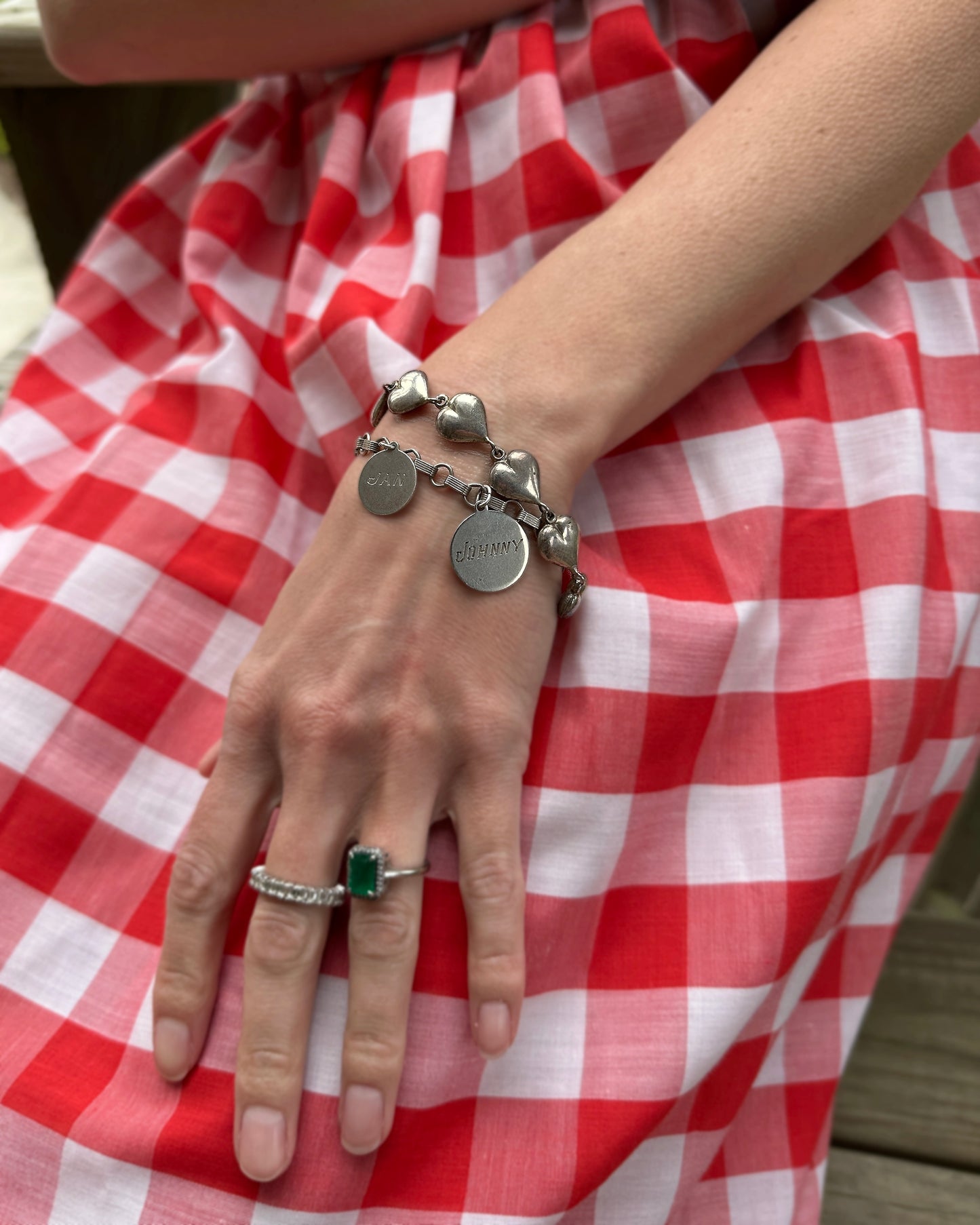 Vintage Italian Sterling Silver Heart Bracelet