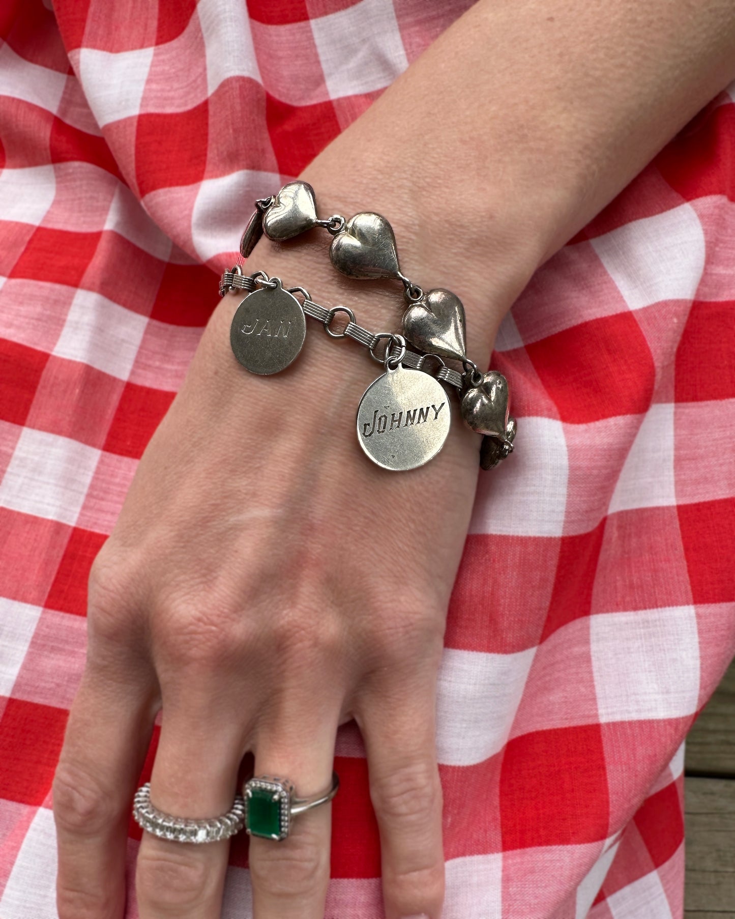 Vintage Italian Sterling Silver Heart Bracelet