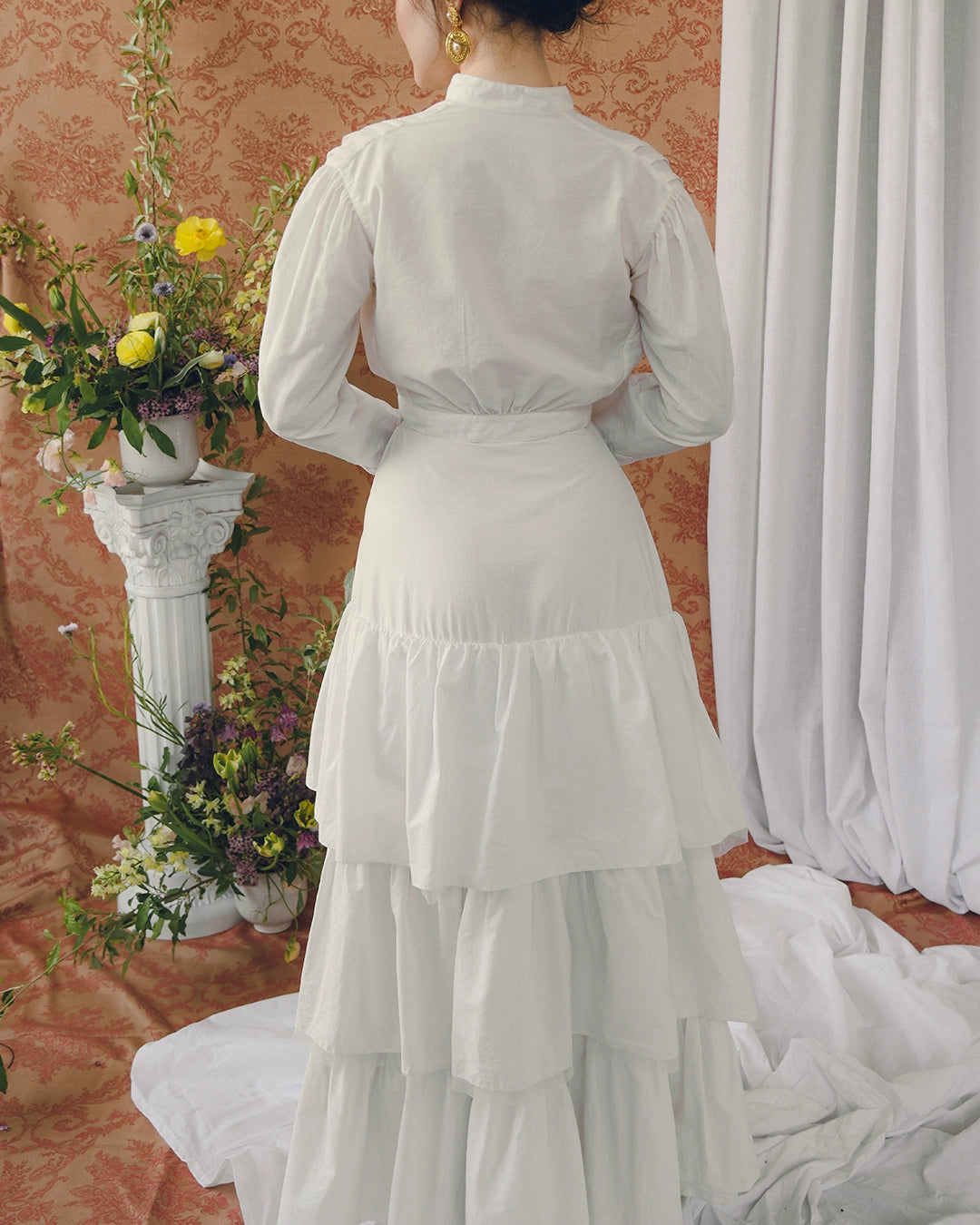 Vintage 1950s White Tiered Petticoat Skirt