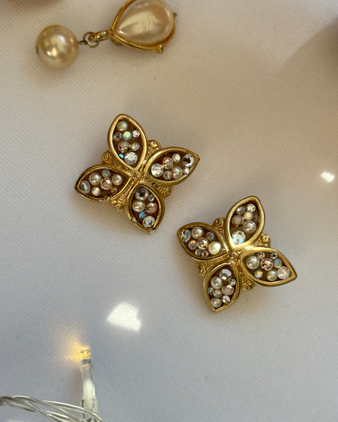 Vintage Jacky De G Signed Starbursts Earclips