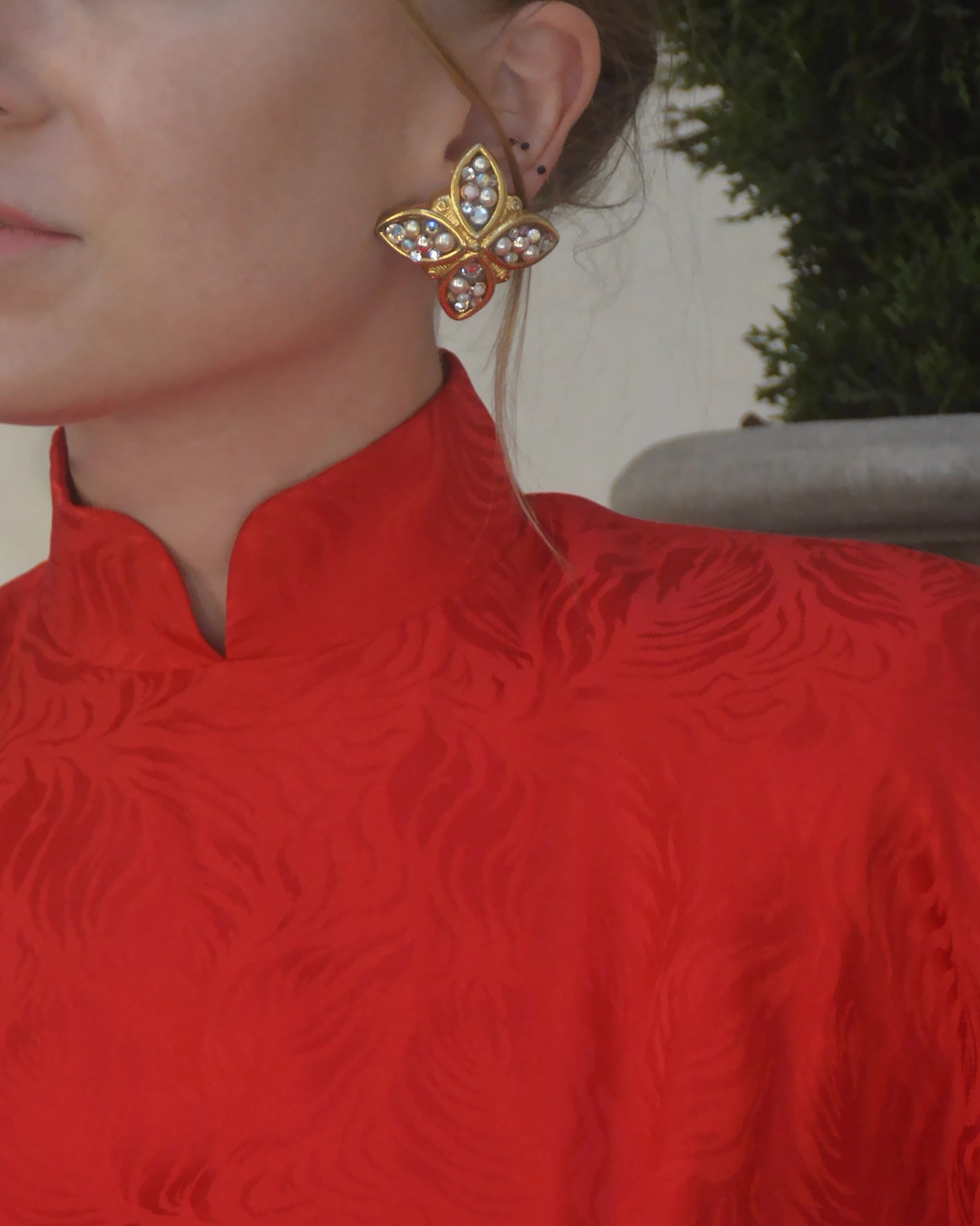 Vintage Jacky De G Signed Starbursts Earclips