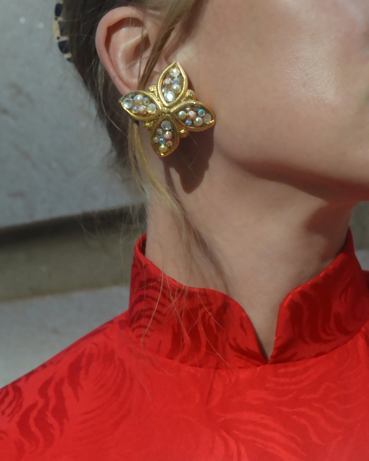 Vintage Jacky De G Signed Starbursts Earclips