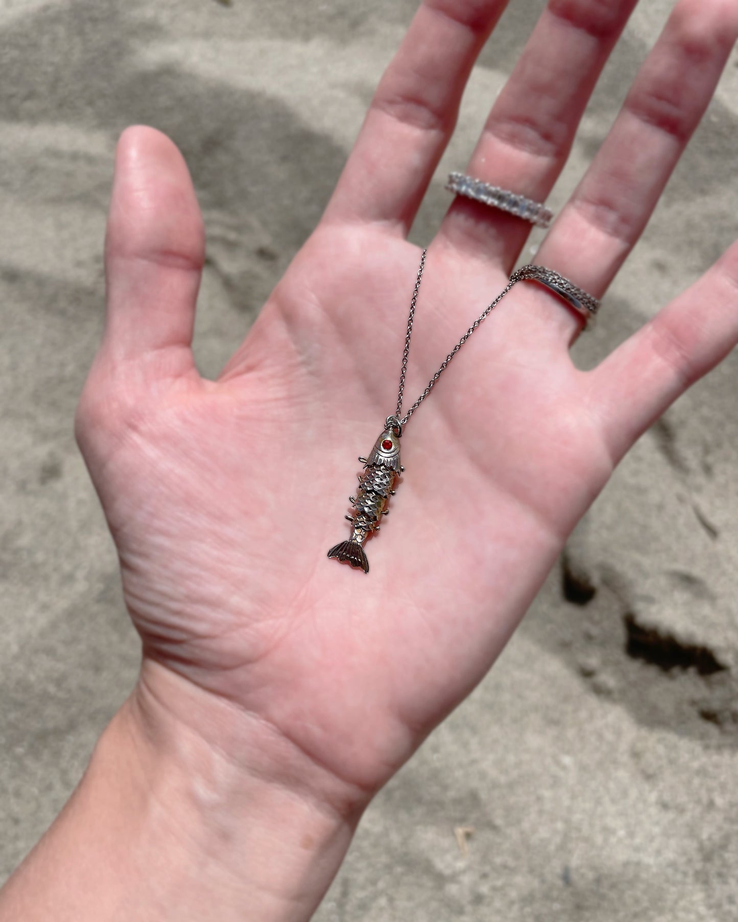Vintage Articulated Fish Pendant