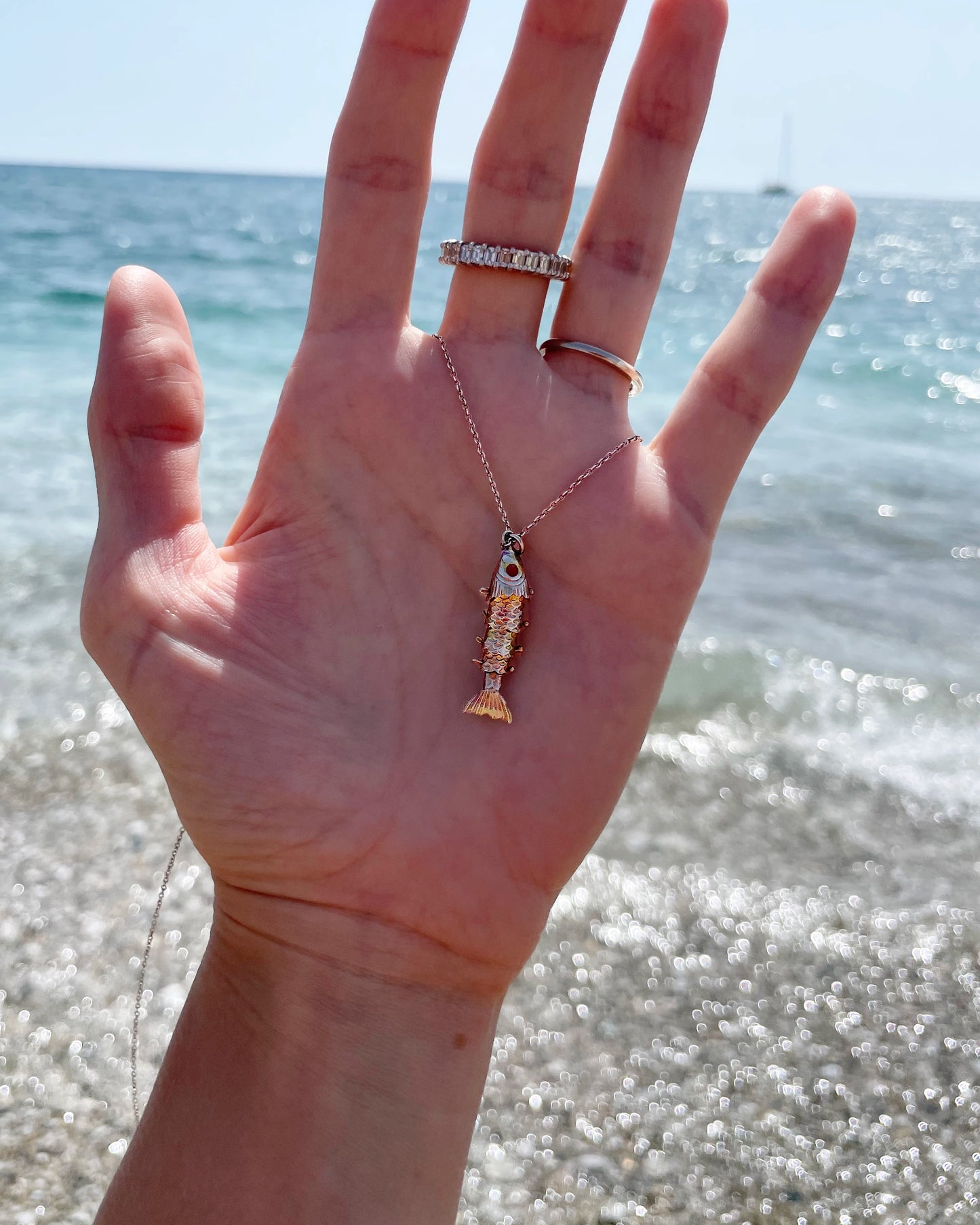 Vintage Articulated Fish Pendant