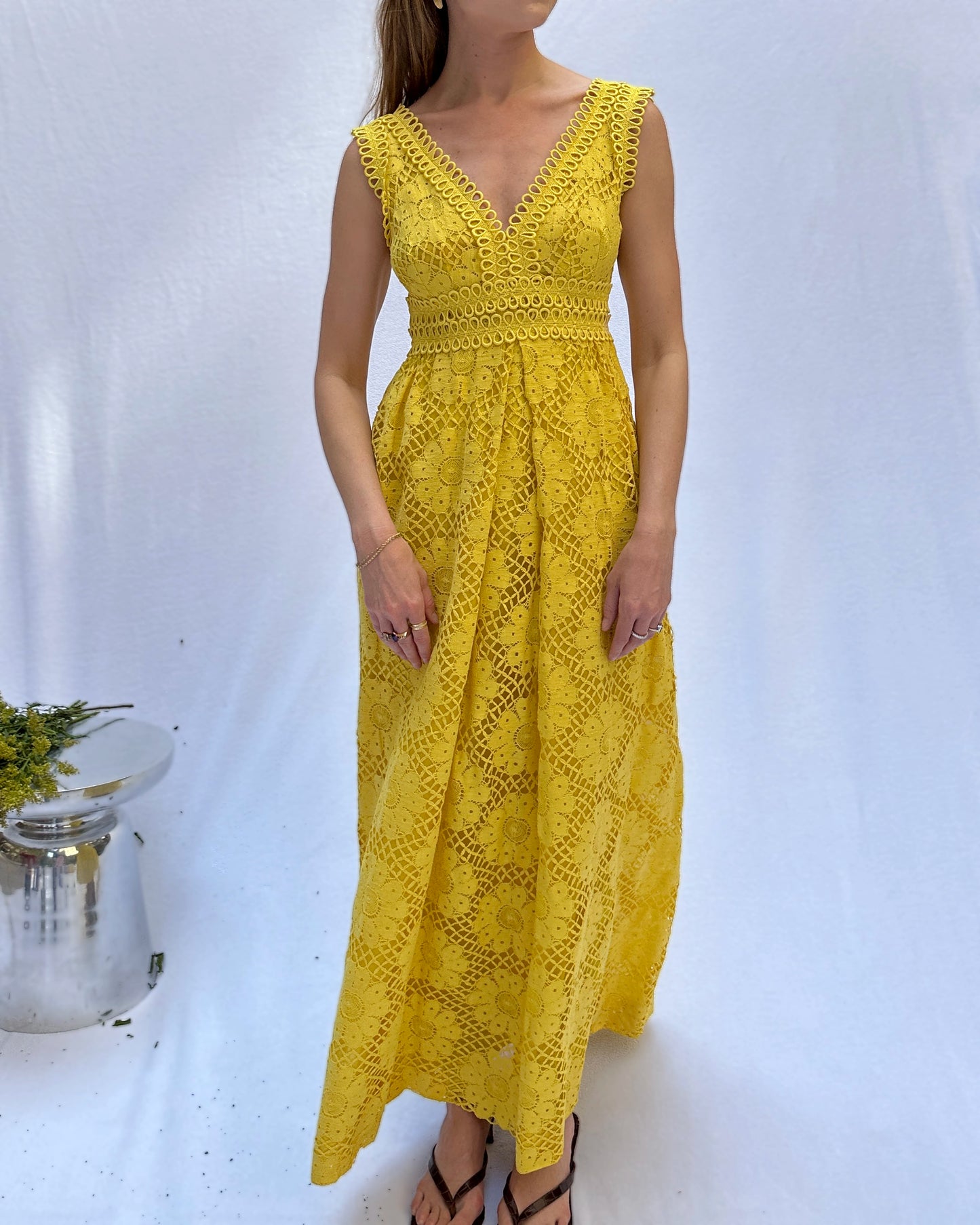 Vintage Lillie Rubin Crochet Lace Column Dress