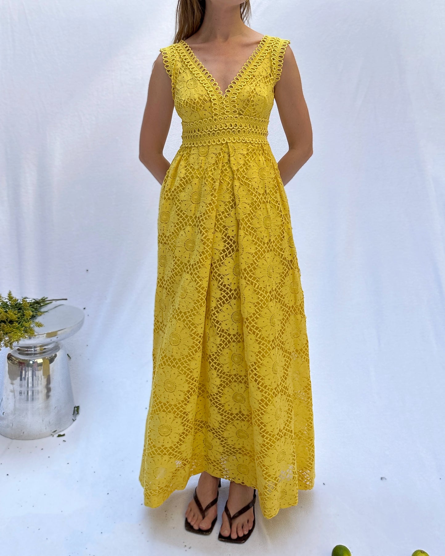 Vintage Lillie Rubin Crochet Lace Column Dress