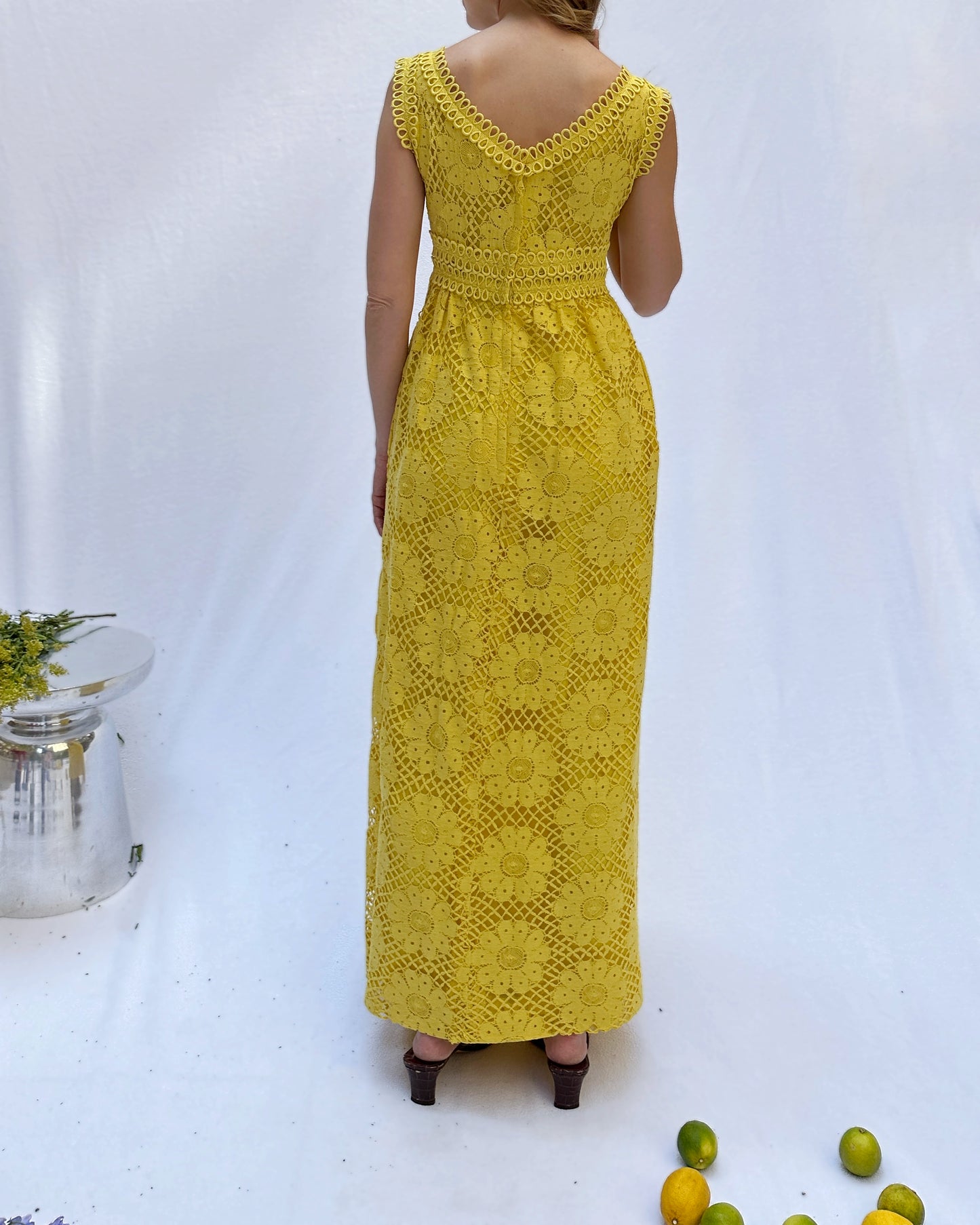 Vintage Lillie Rubin Crochet Lace Column Dress