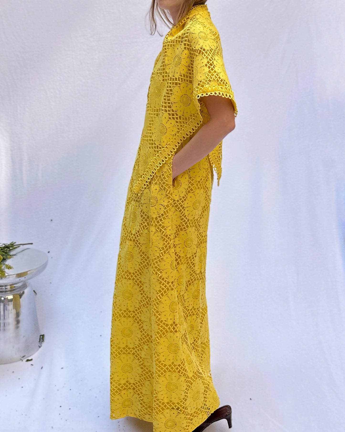 Vintage Lillie Rubin Crochet Lace Column Dress