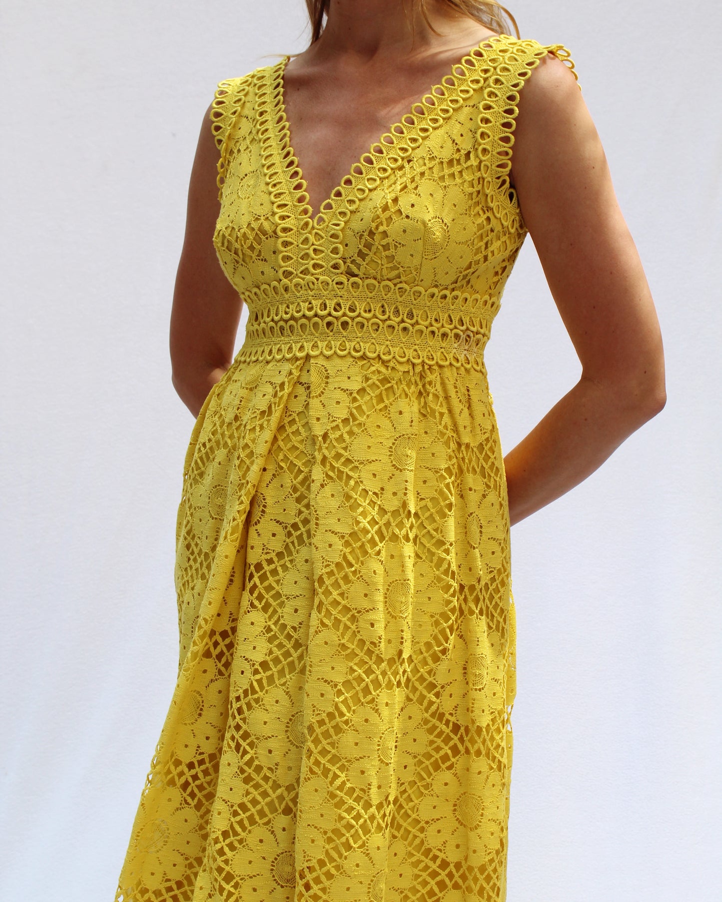 Vintage Lillie Rubin Crochet Lace Column Dress