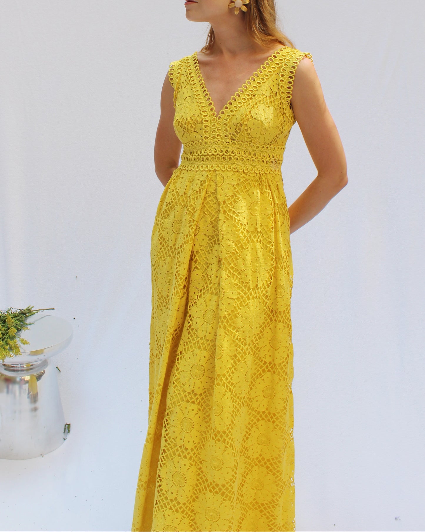 Vintage Lillie Rubin Crochet Lace Column Dress