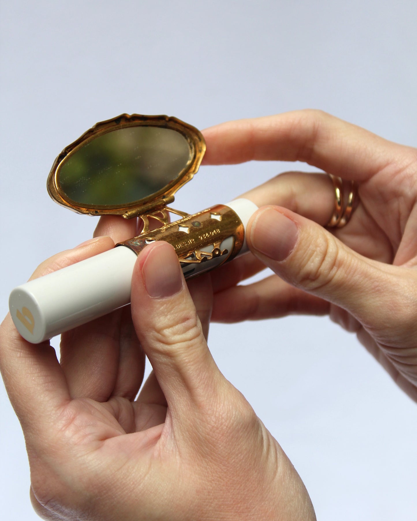 Vintage Midcentury Lipstick Holder Mirrored Compact
