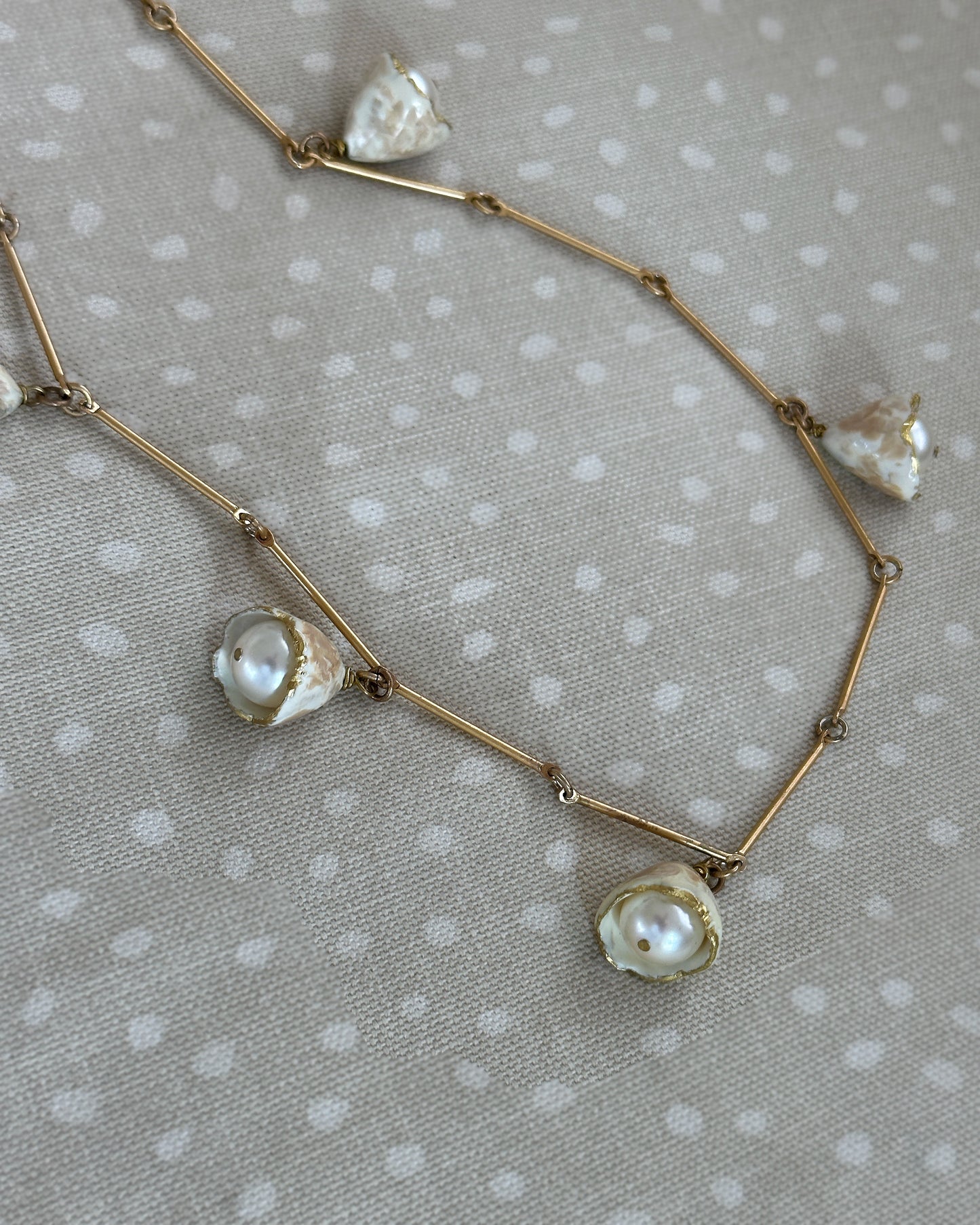 Vintage Gold Bar Chain Charm Necklace
