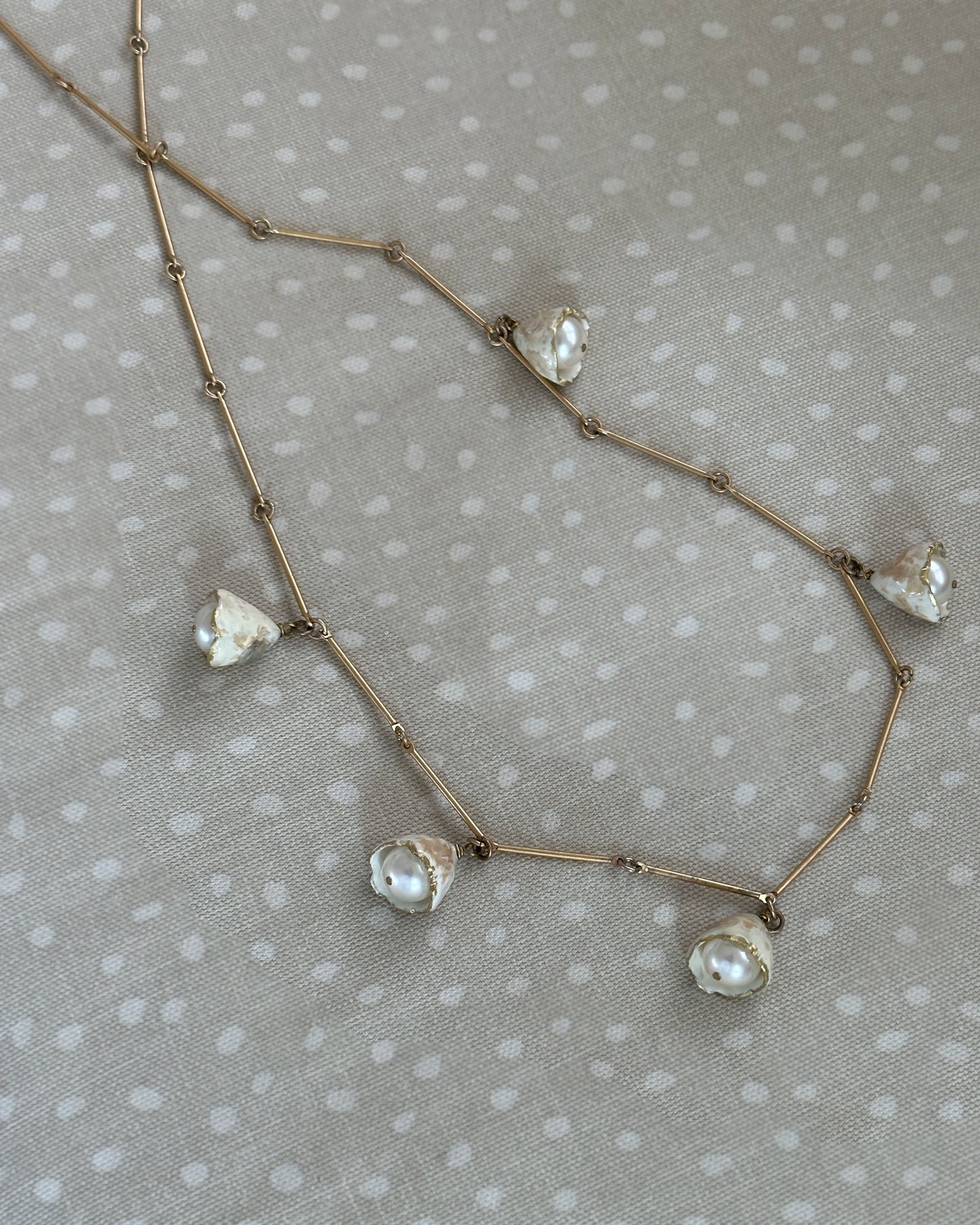 Vintage Gold Bar Chain Charm Necklace
