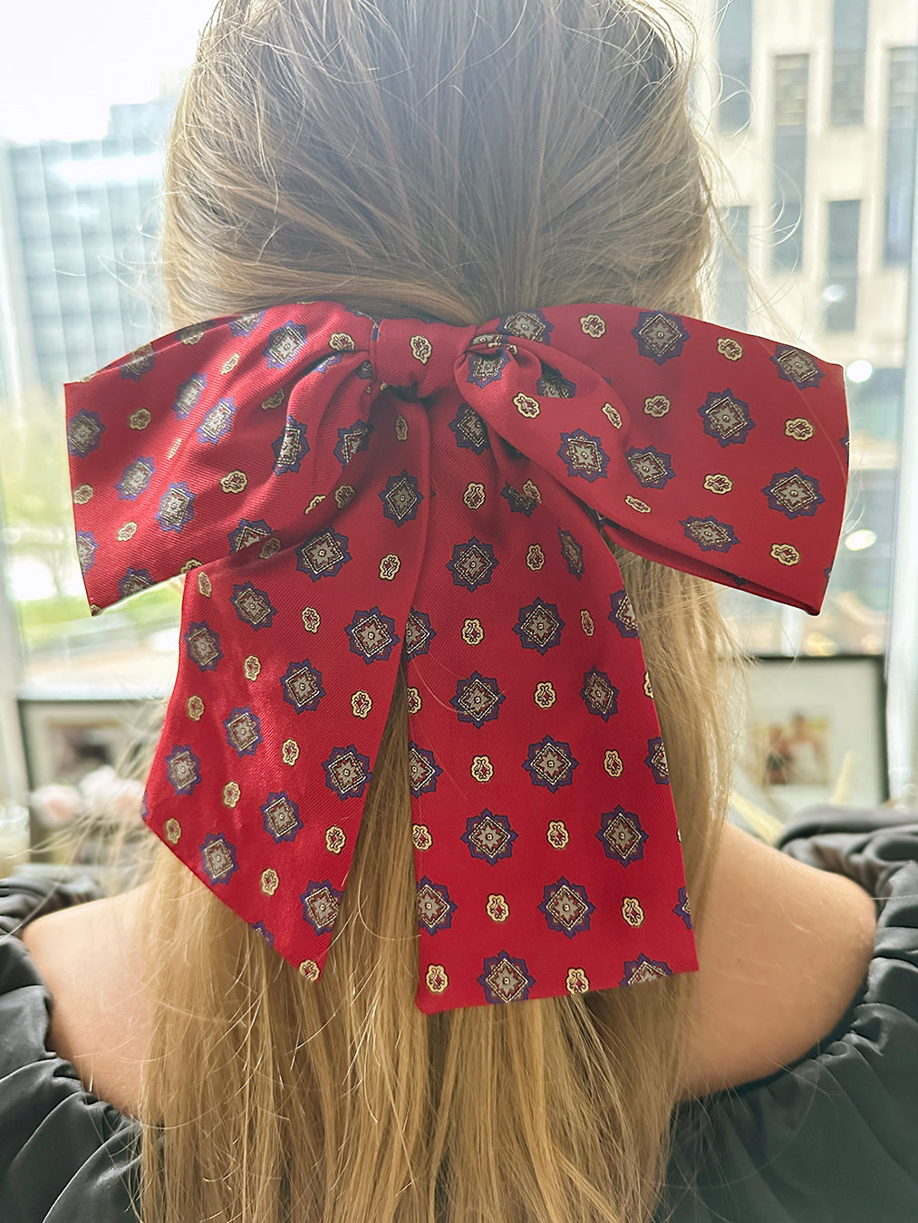 Vintage Printed Bow Barrete