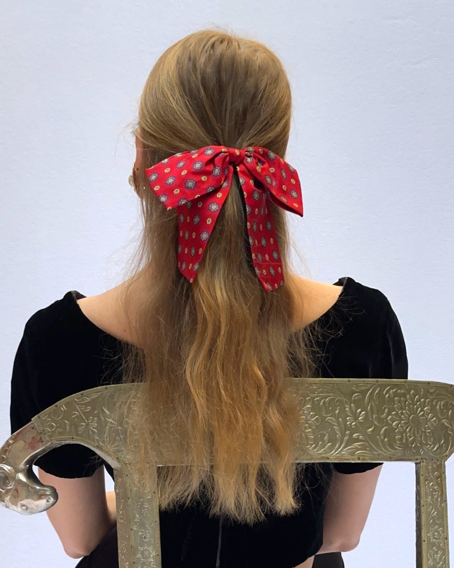 Vintage Printed Bow Barrete