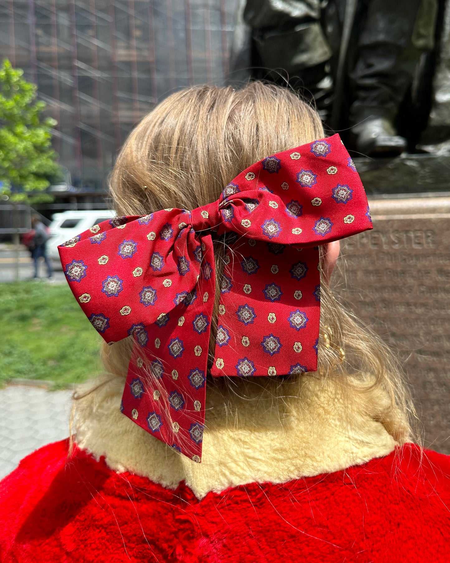 Vintage Printed Bow Barrete