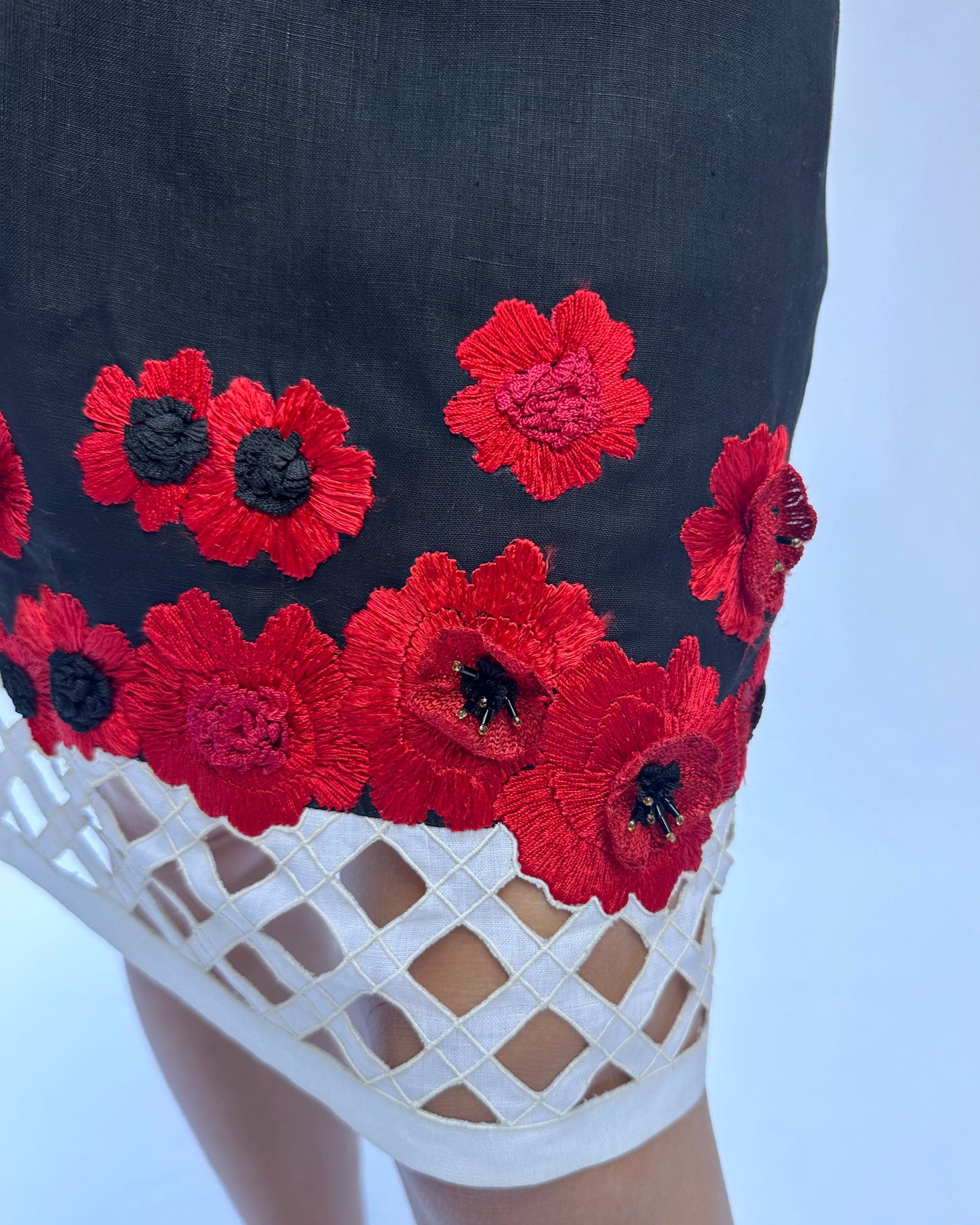 Vintage Roccobarocco Floral Embellished Skirt