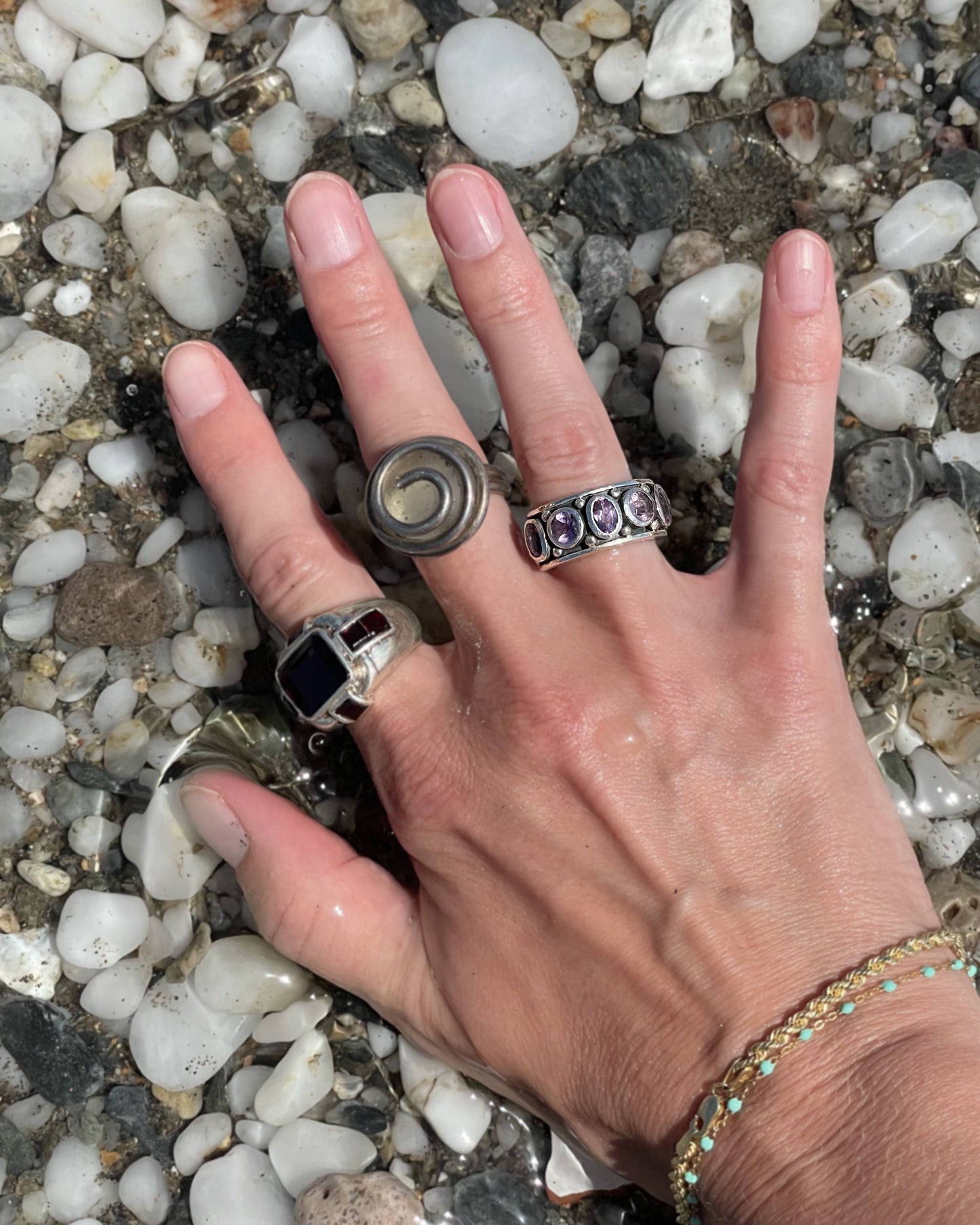 Vintage Amethyst Chunky Band