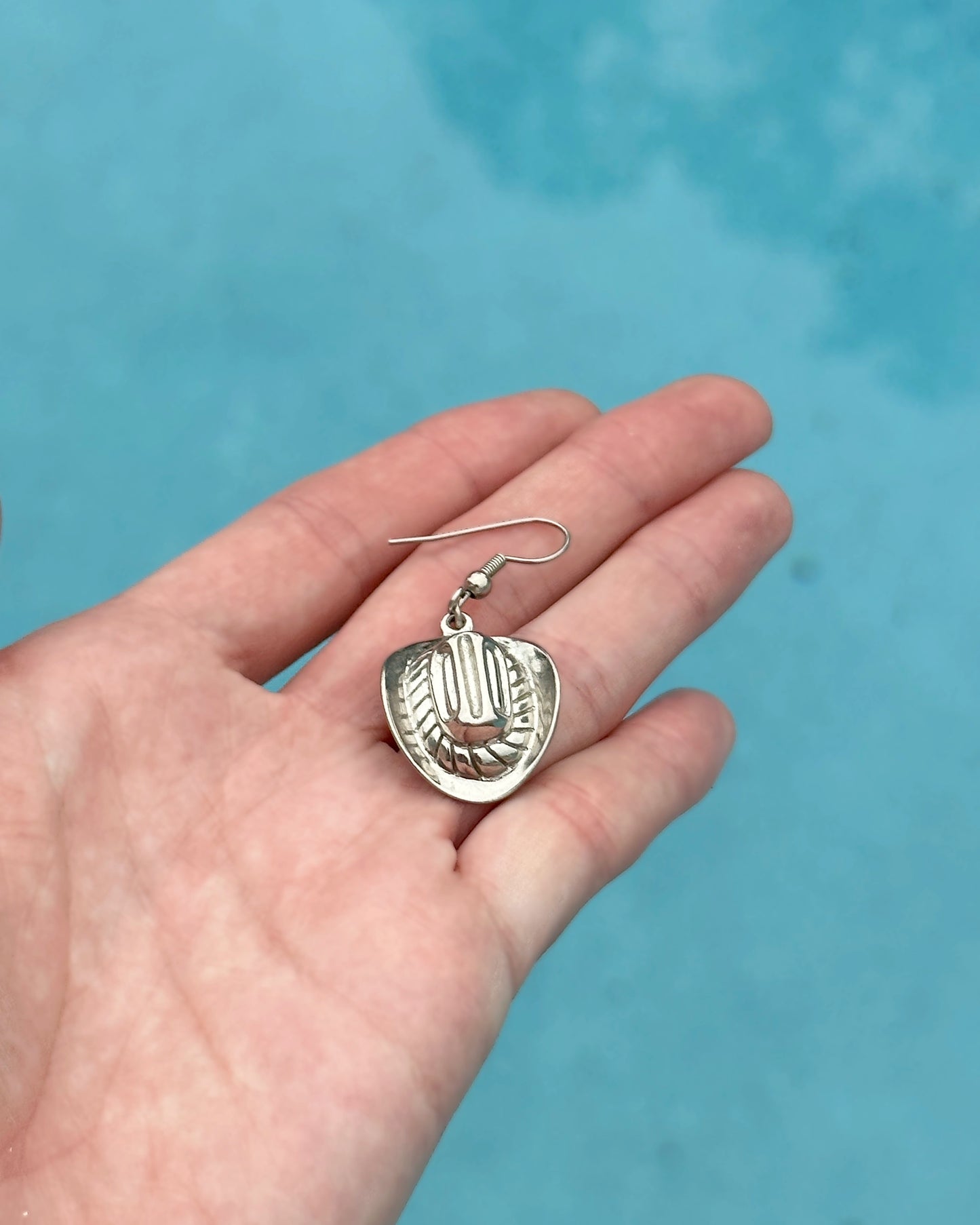 Vintage Sterling Silver Cowboy Earrings
