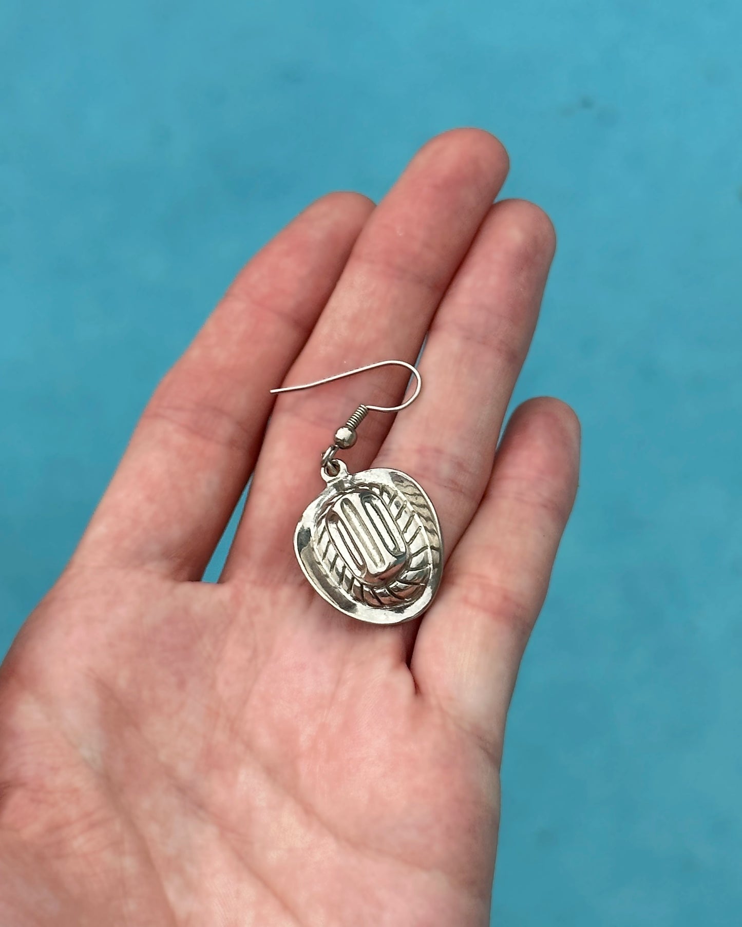 Vintage Sterling Silver Cowboy Earrings
