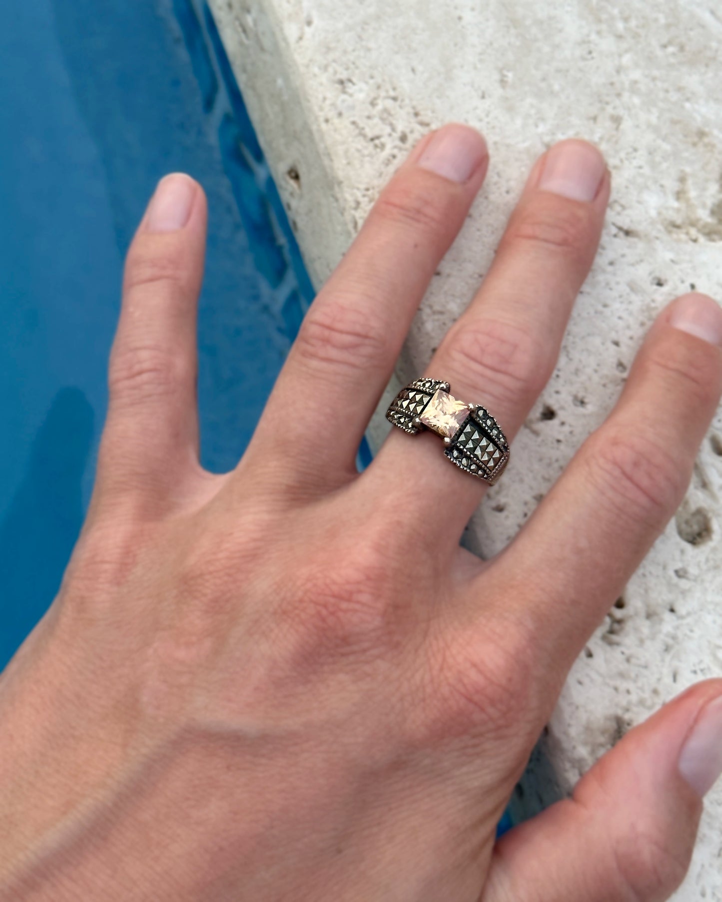 Vintage Sterling Silver Gemstone Ring