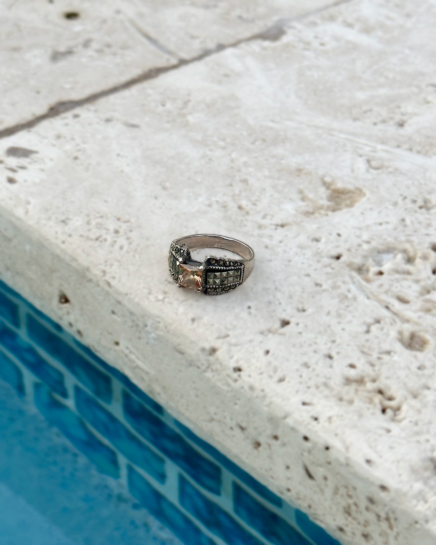 Vintage Sterling Silver Gemstone Ring