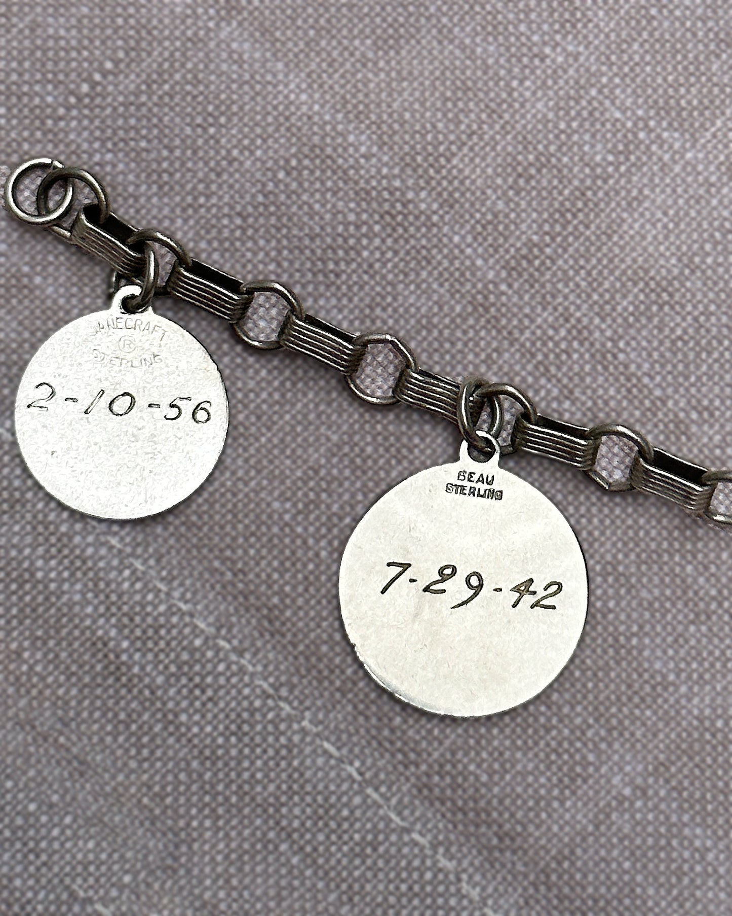 Vintage Sterling Silver Nameplate Charm Bracelet