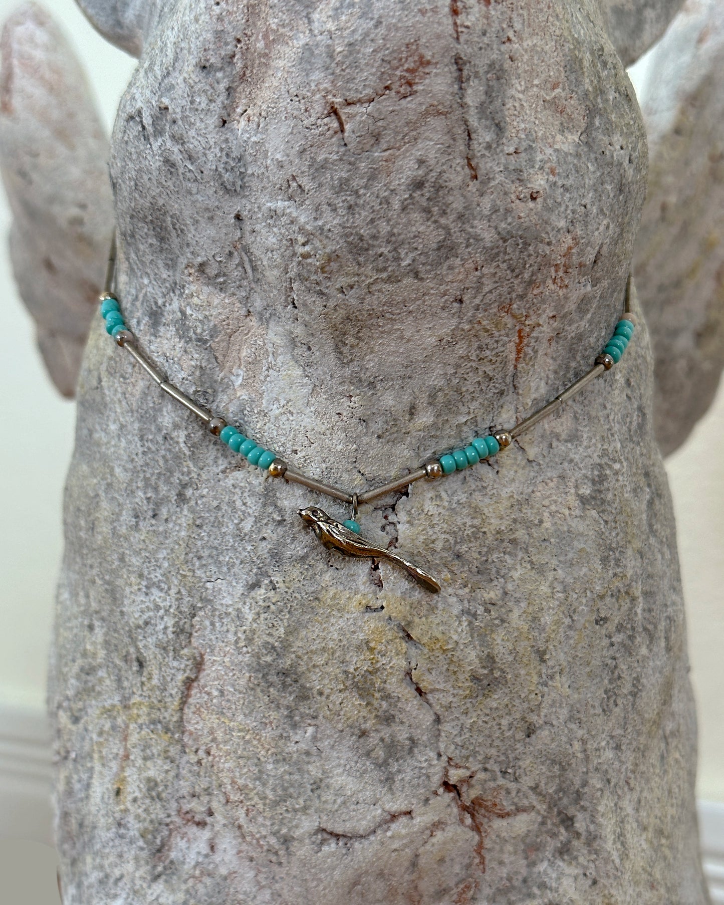 Vintage Sterling Silver Bird Choker