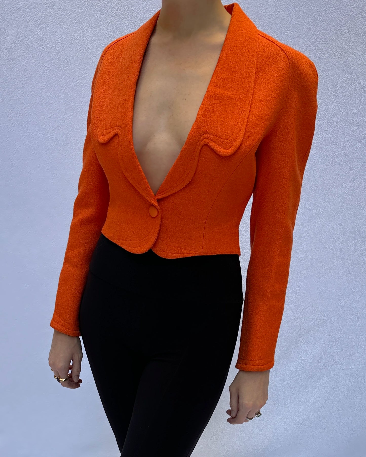 Vintage 1980s Thierry Mugler Bouclé Jacket + Skirt Suit