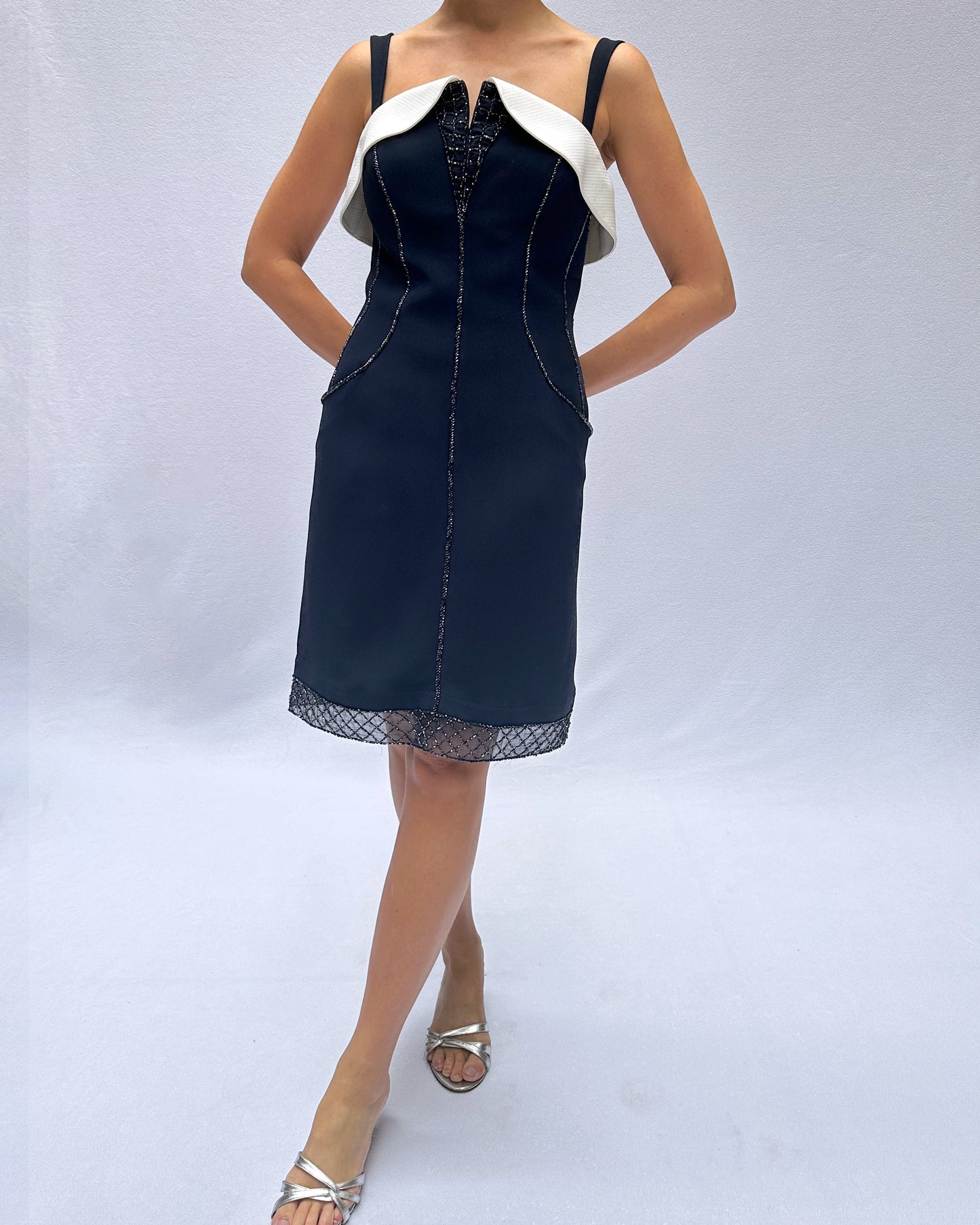 Vintage Thierry Mugler Spring 1996 Beaded Cocktail Dress