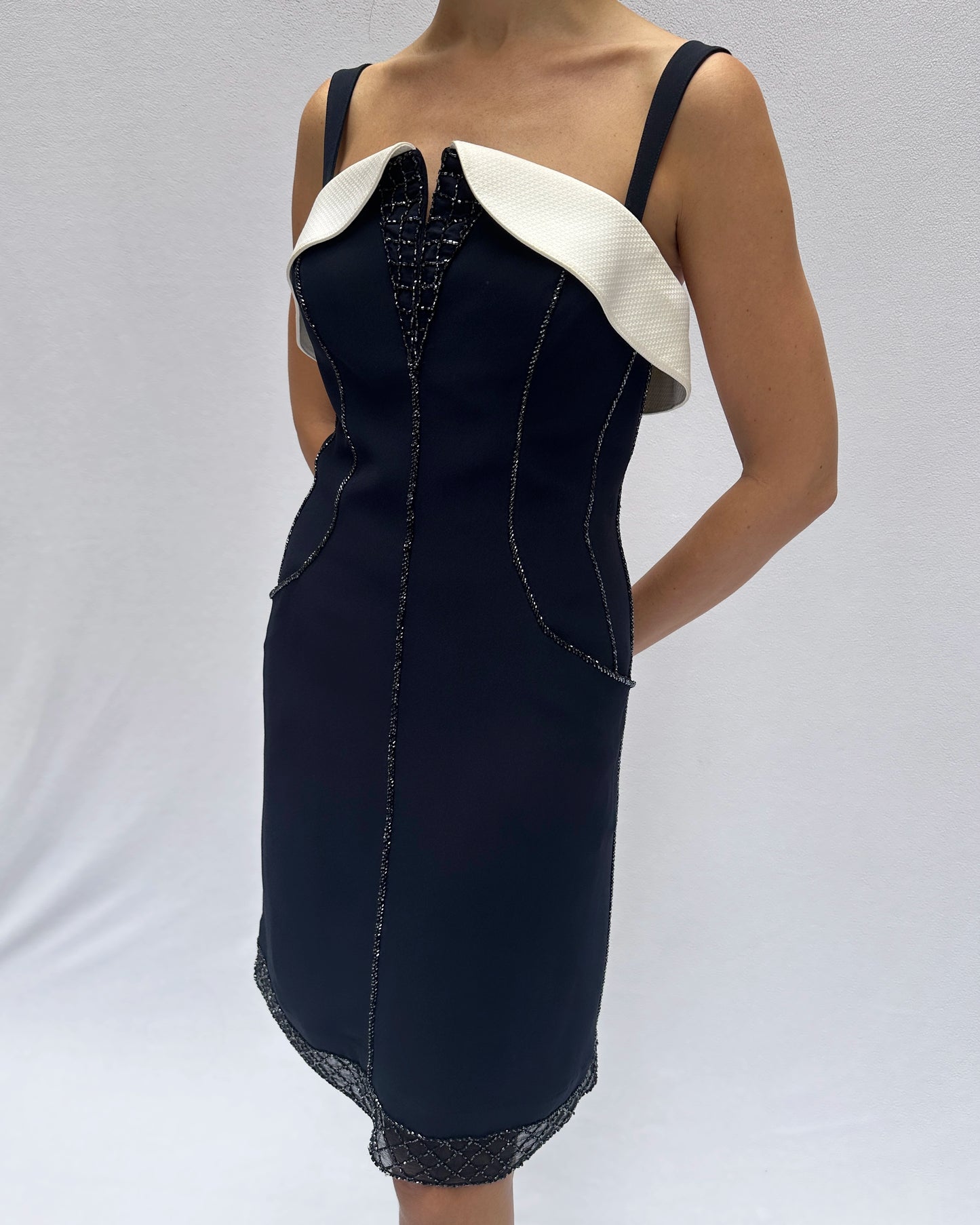 Vintage Thierry Mugler Spring 1996 Beaded Cocktail Dress