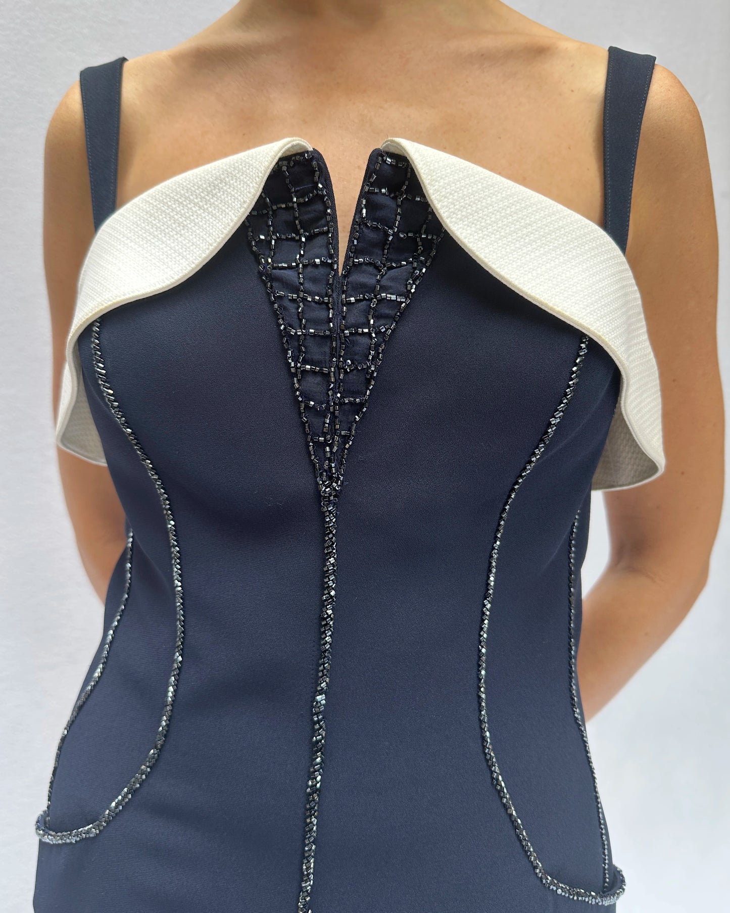 Vintage Thierry Mugler Spring 1996 Beaded Cocktail Dress