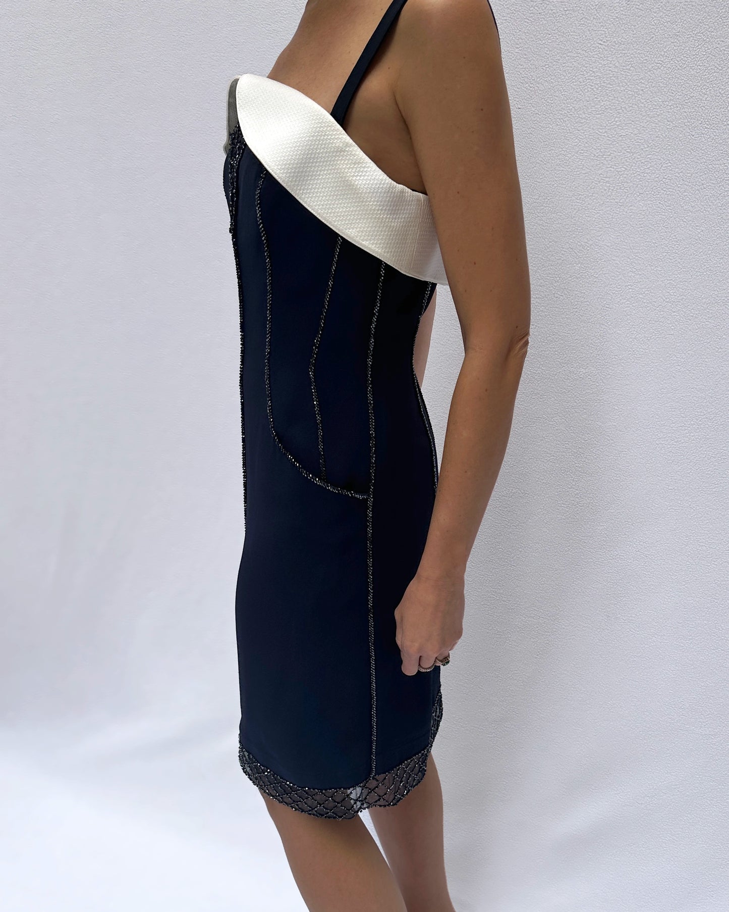 Vintage Thierry Mugler Spring 1996 Beaded Cocktail Dress