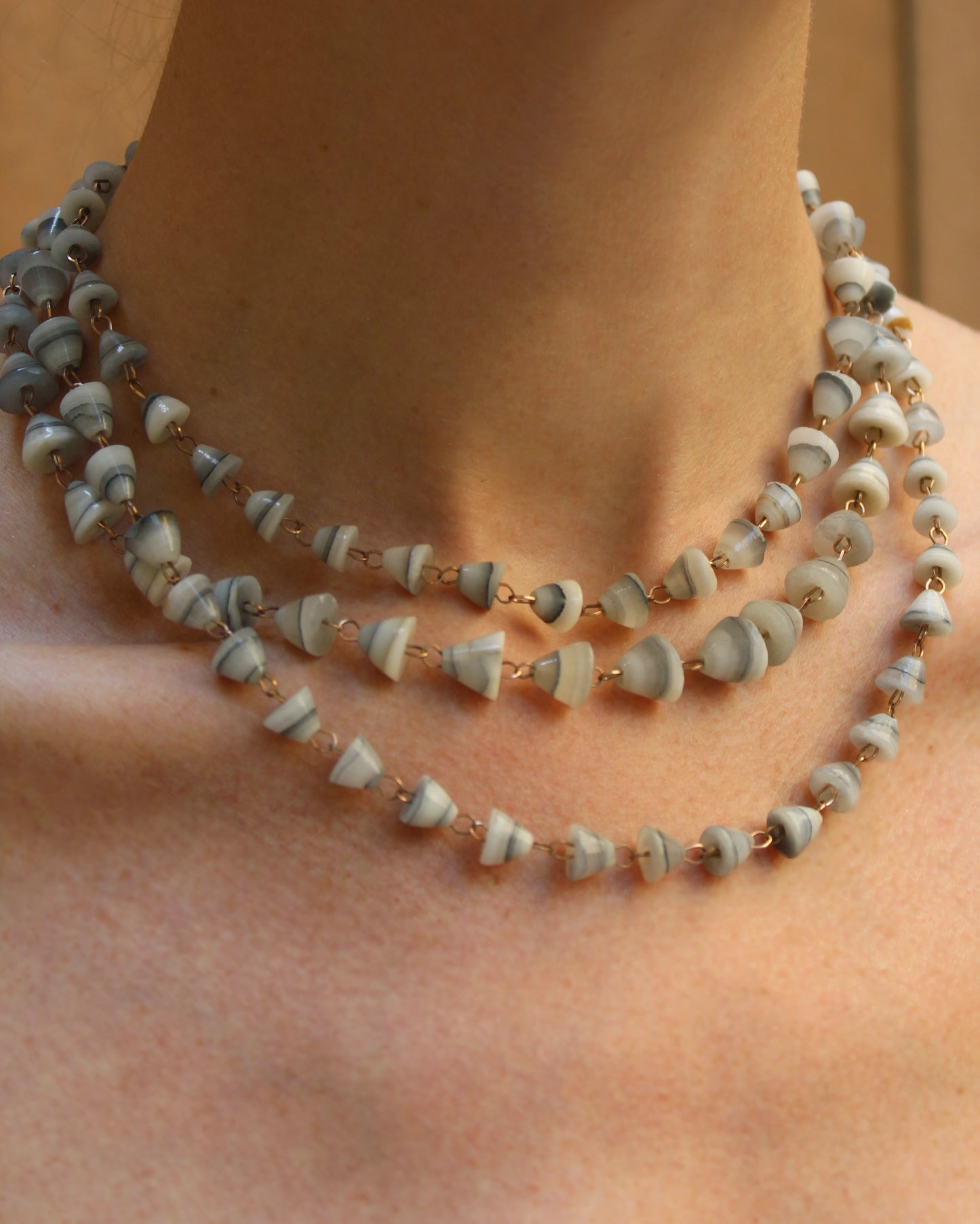 Vintage Agate Gemstone Bead Necklace