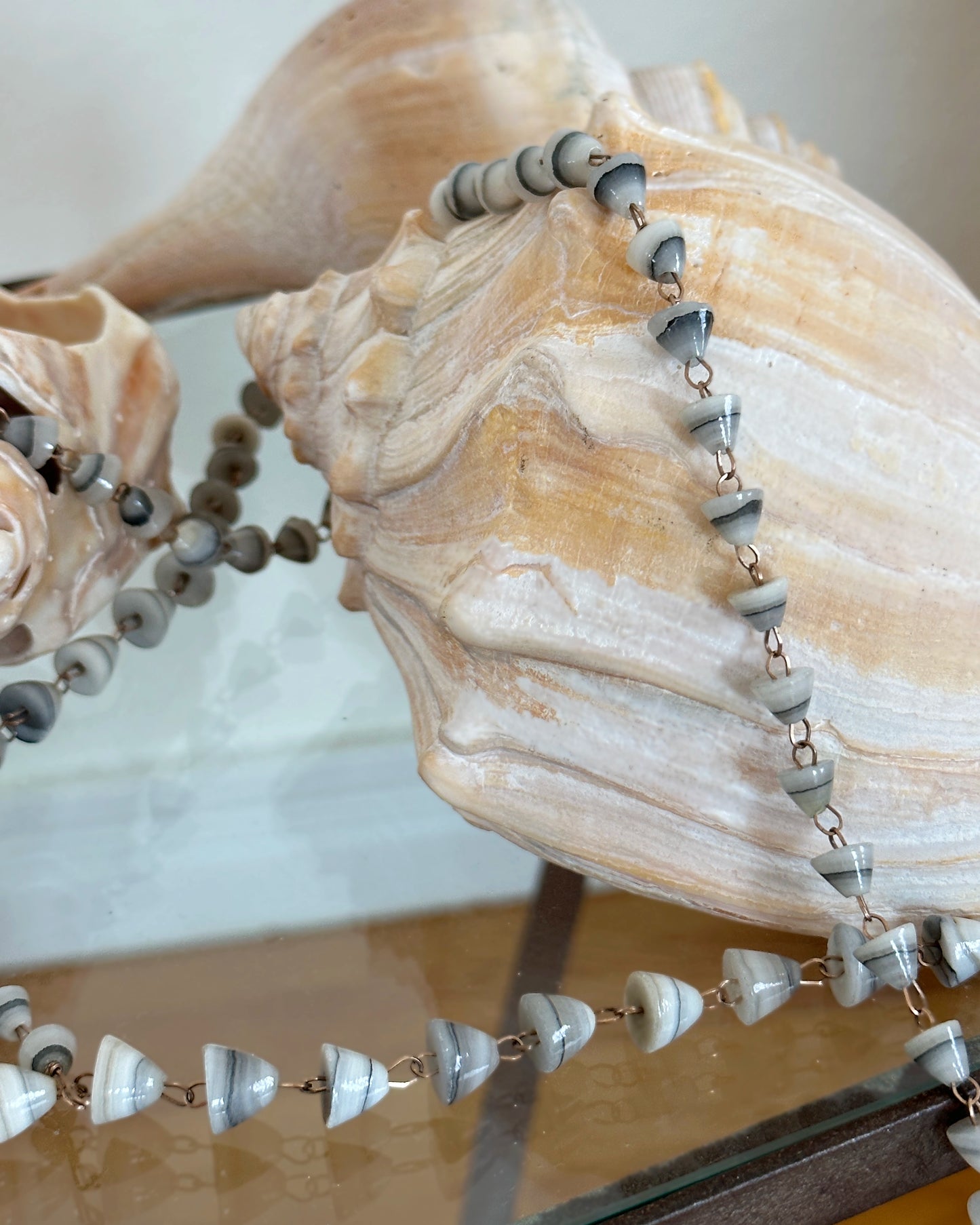 Vintage Agate Gemstone Bead Necklace