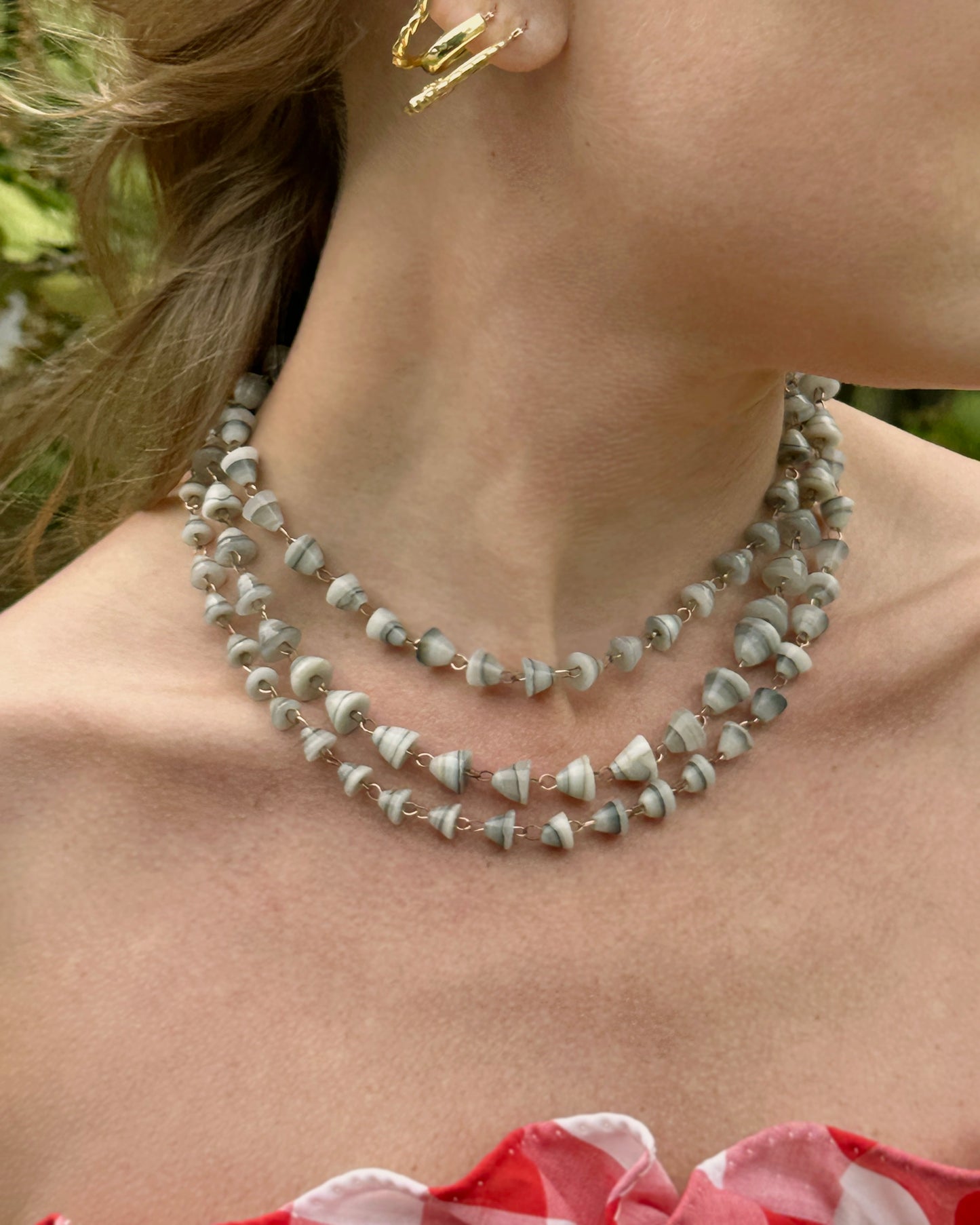 Vintage Agate Gemstone Bead Necklace
