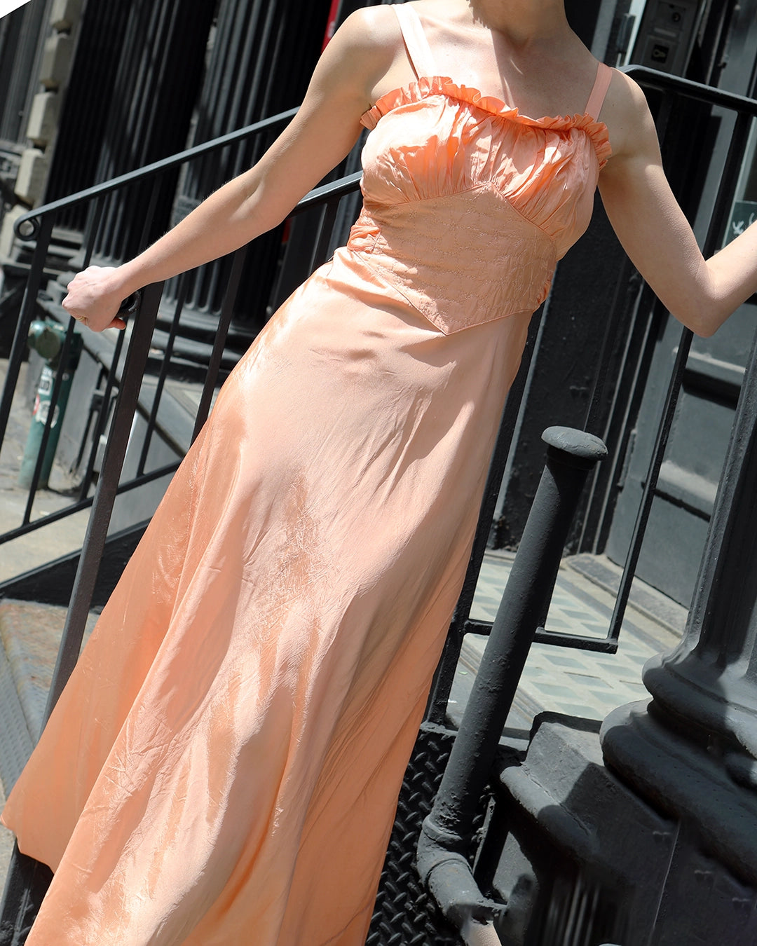 Vintage 1930s Bias-Cut Slip Dress With Matching Puff-Sleeve Bolero
